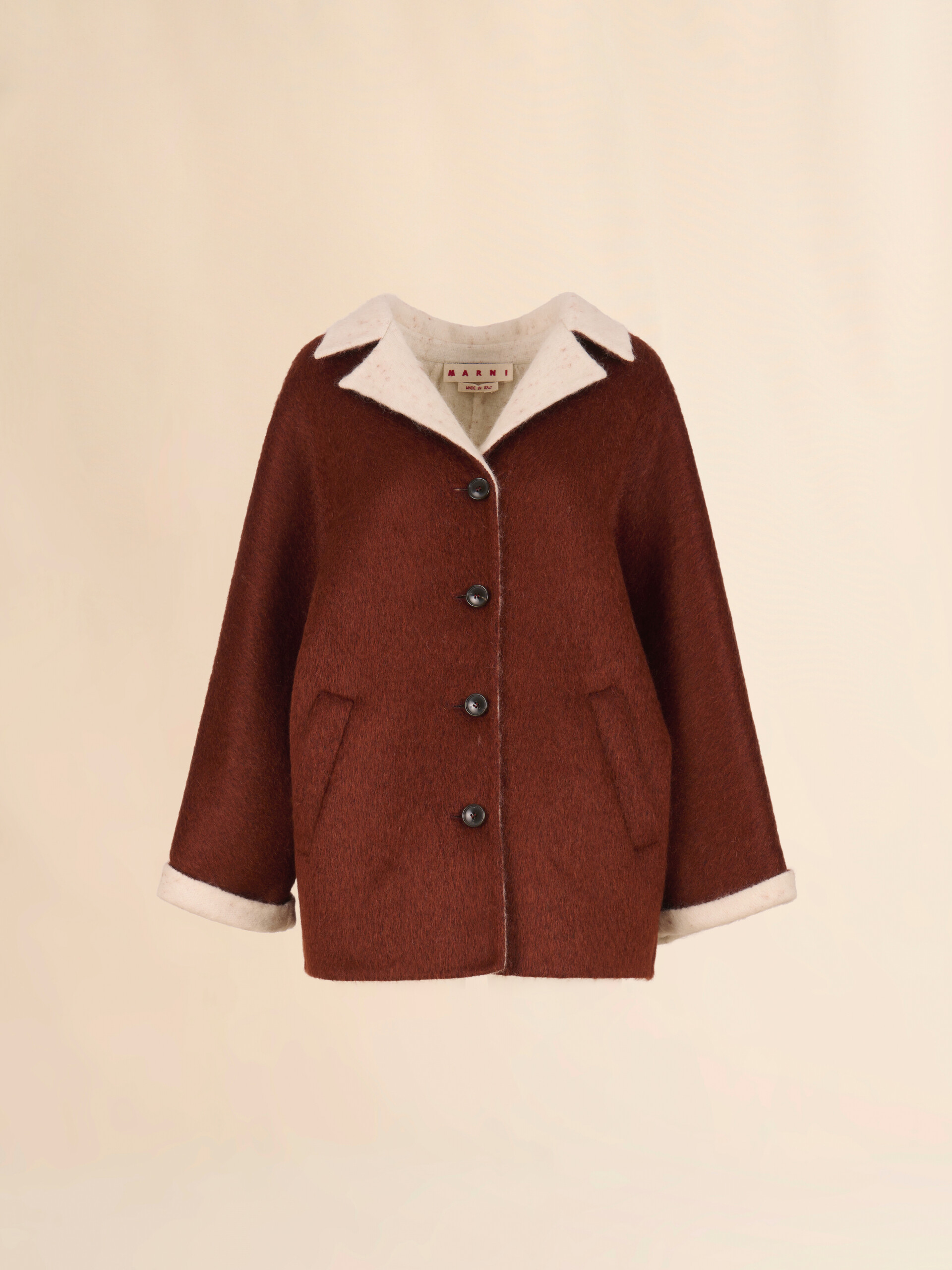 Brown wool and mohair felt jacket | Marni