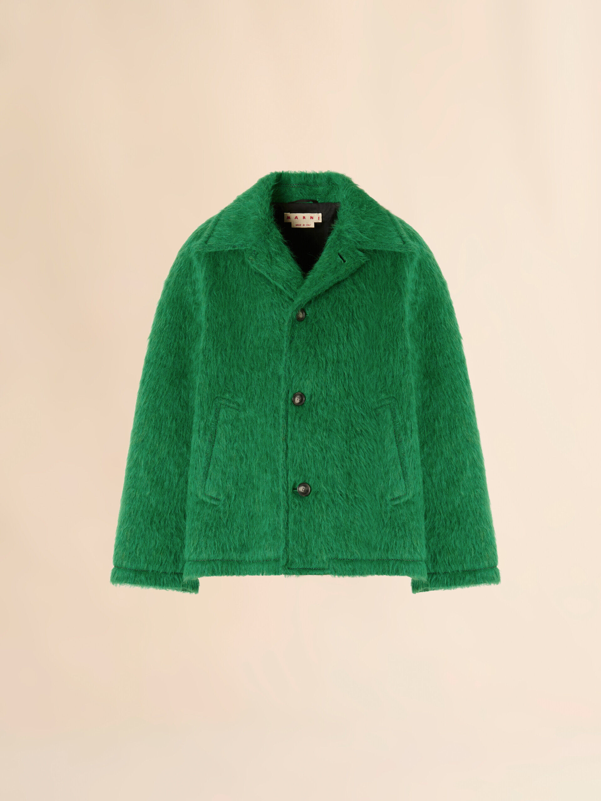 Green wool jacket with shaggy brushed finish | Marni