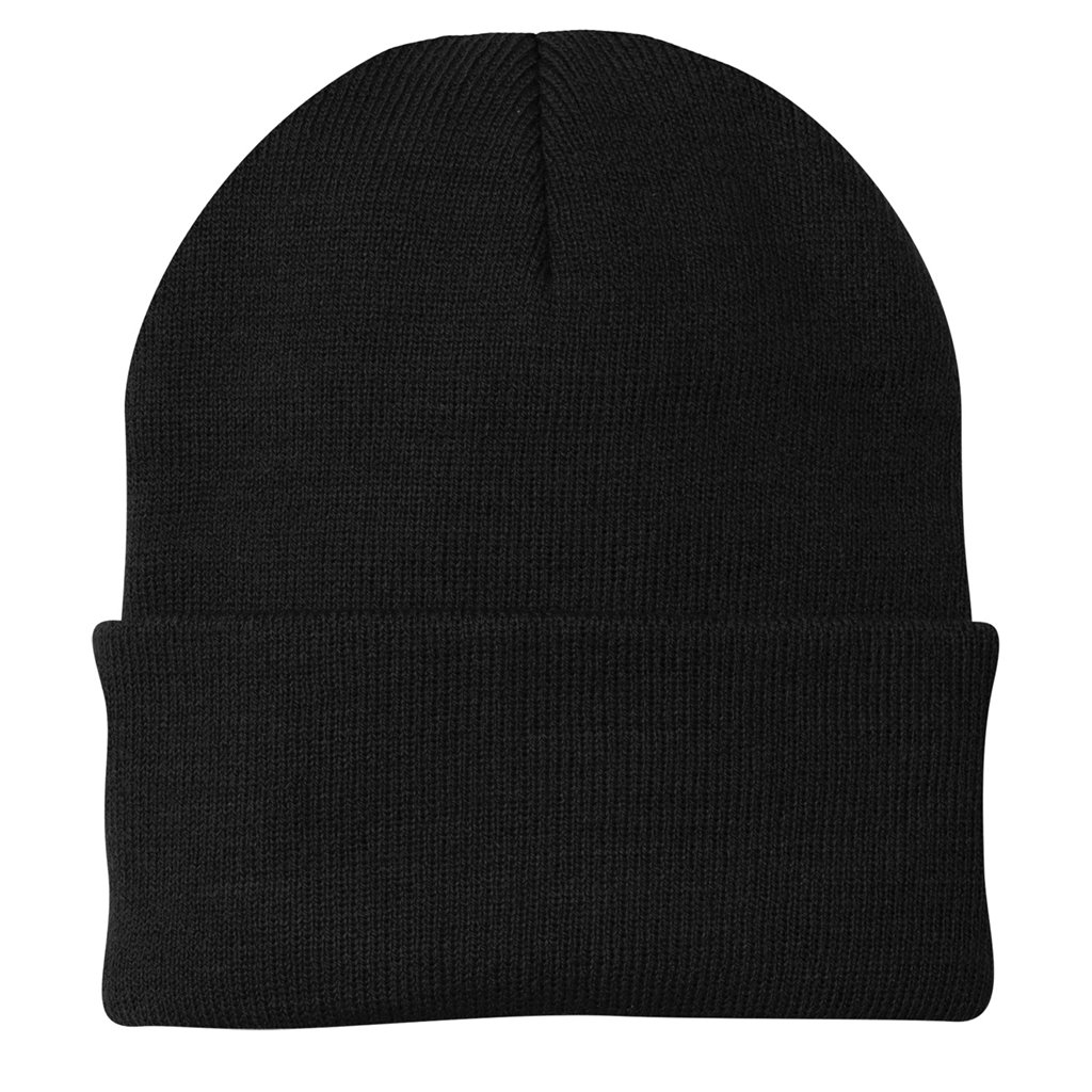 Black Fleece Lined Acrylic Knit Winter Hat CP90L-BLK