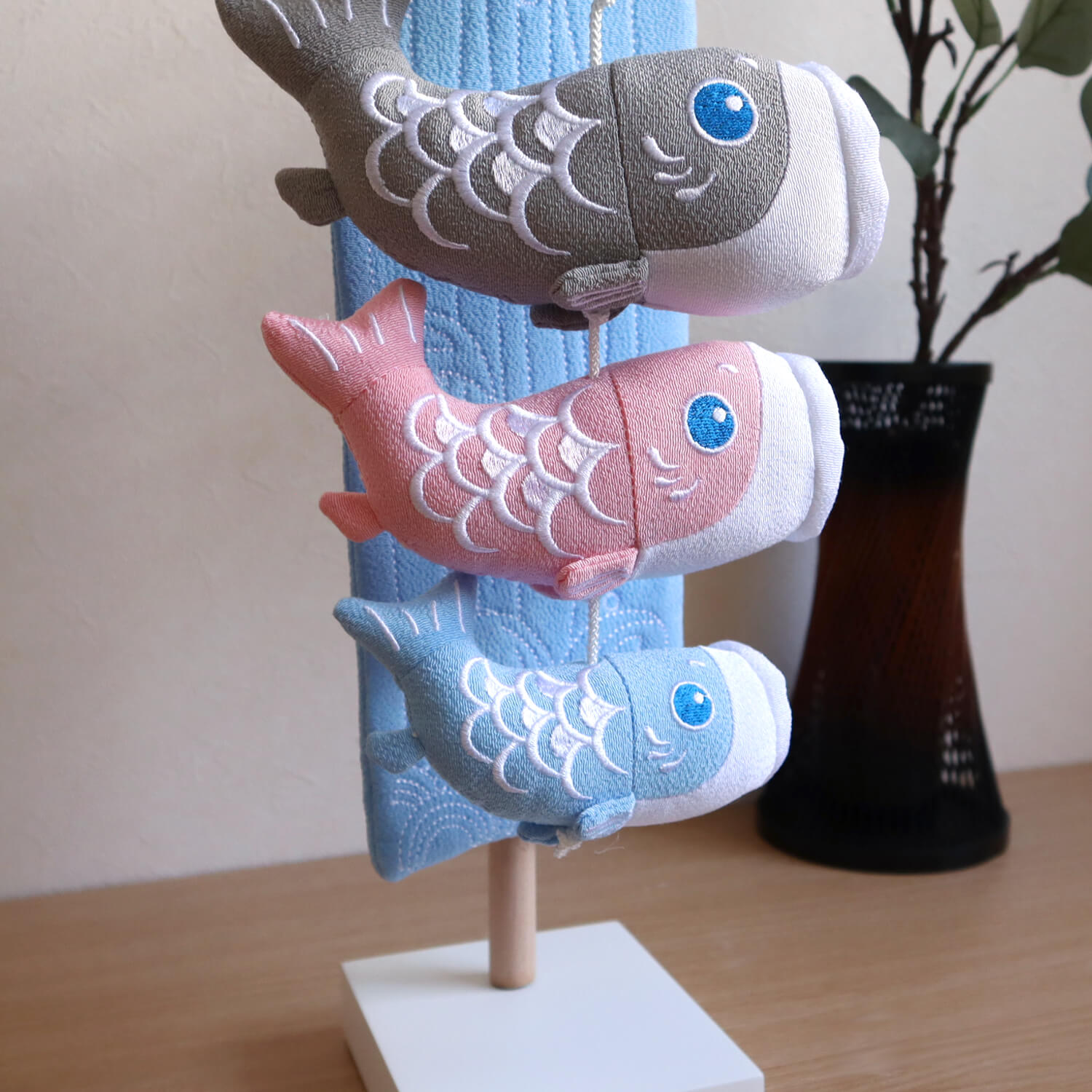 新作 鯉の滝登り ナチュラル ブルー 増村人形店 鯉のぼり 五月人形