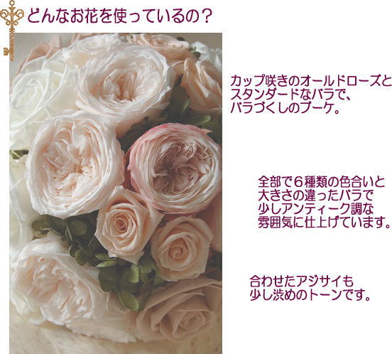 たっぷりのバラを使ったラウンドブーケ プリザーブドフラワーギフトMeihua