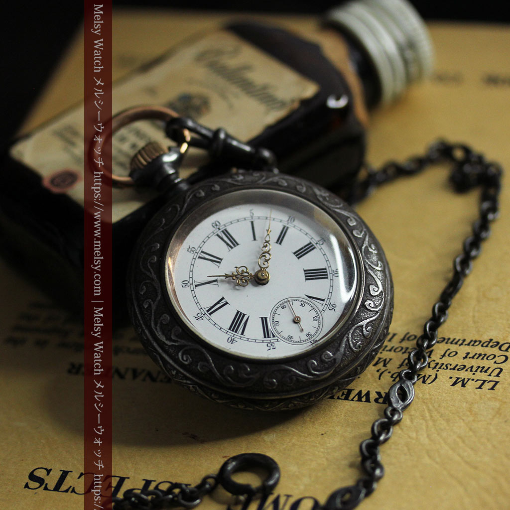 天使の装飾 渋さと深みあるロンジンのアンティーク懐中時計