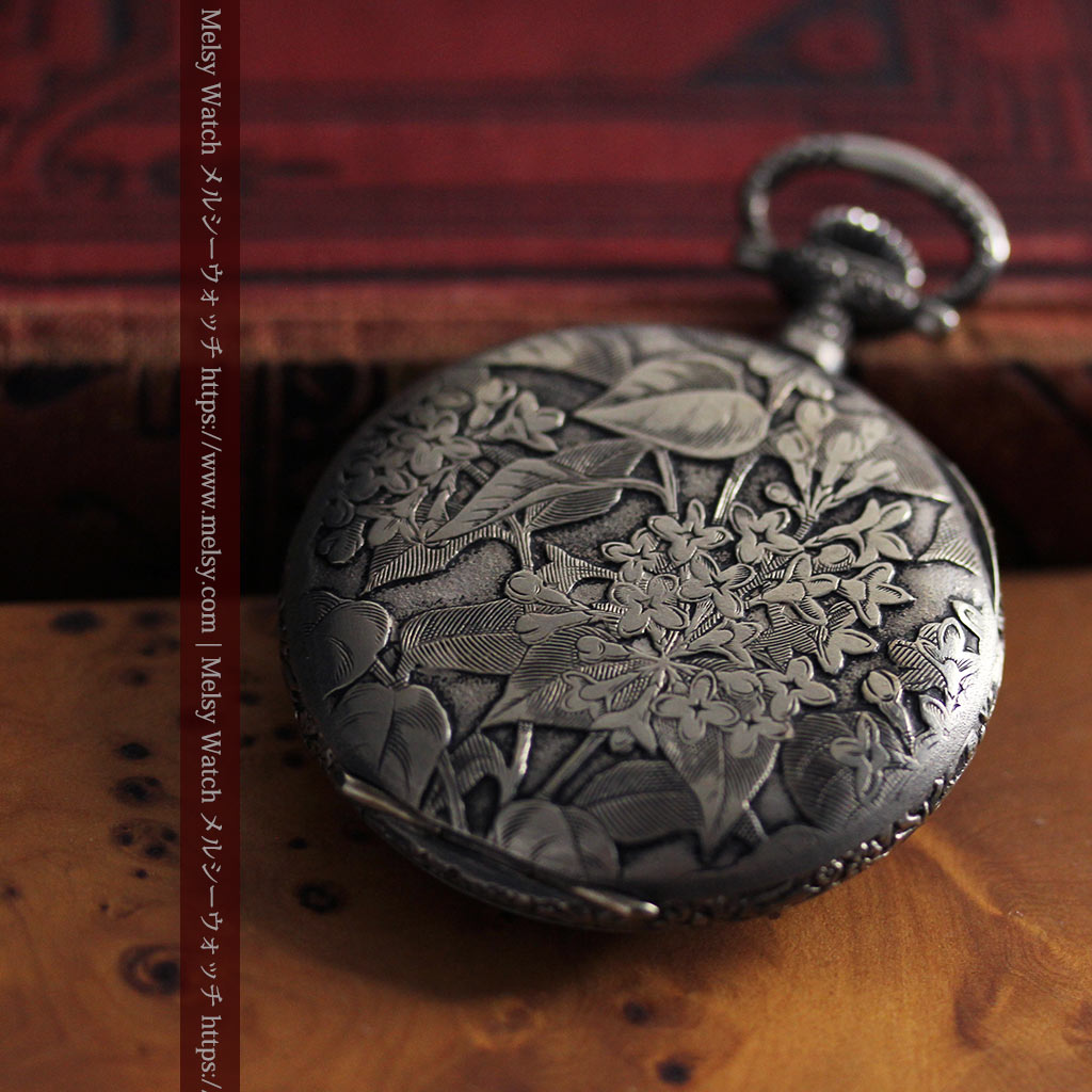 シーマ 趣きある力強い彫りの銀無垢アンティーク懐中時計 【1920年頃】