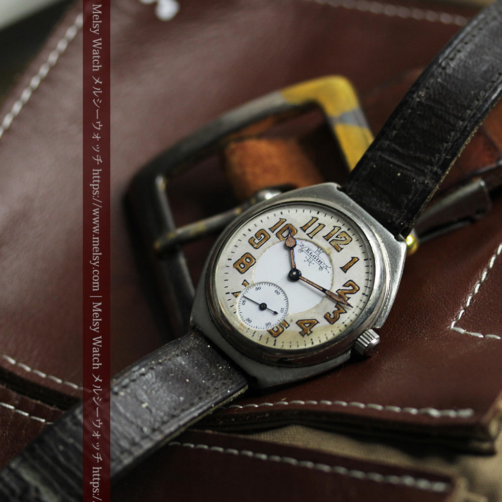 エルジン 歴史伝える味のある大型アンティーク腕時計 【1890年頃】