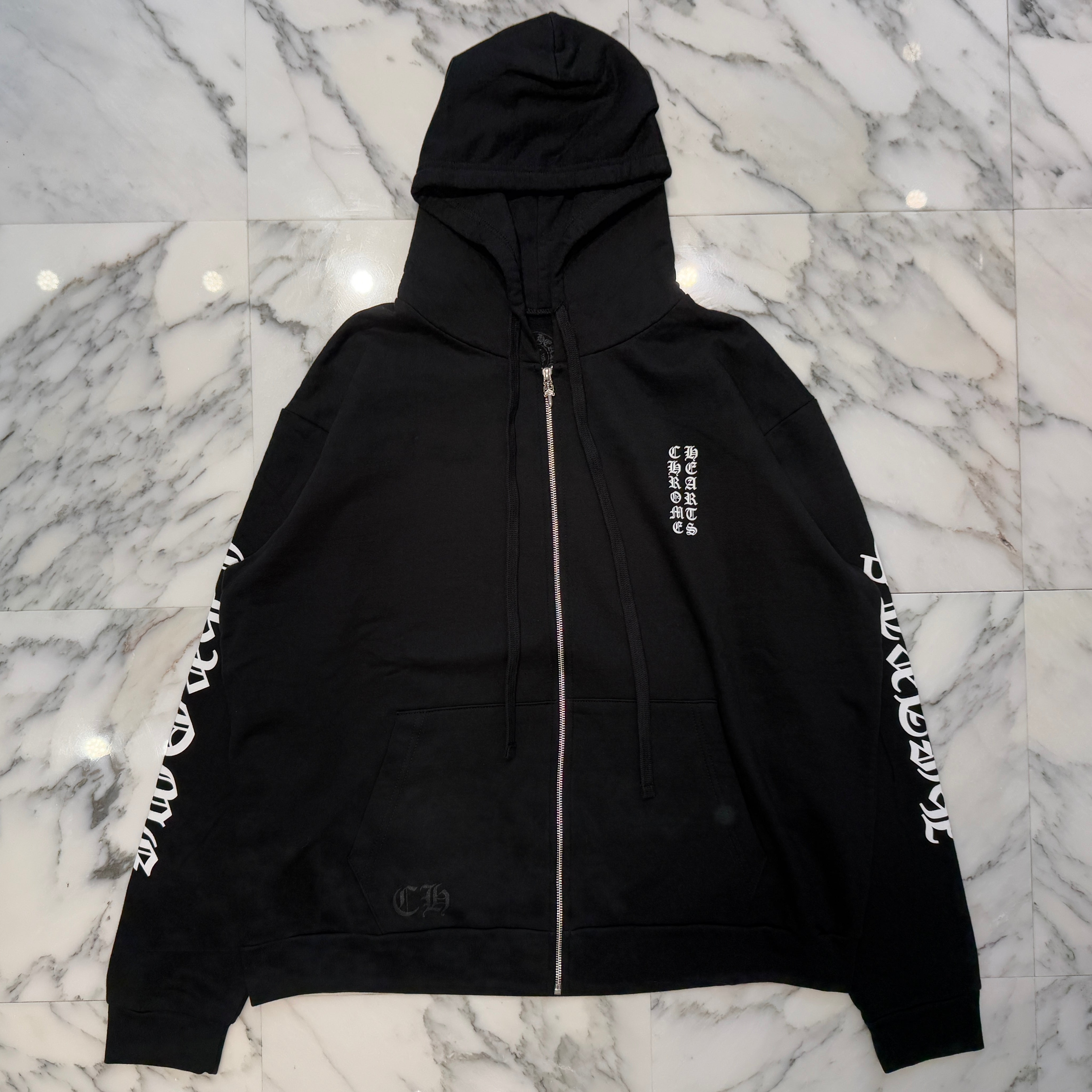 CHROME HEARTS Vertical Arm Logo Zip Up Hoodie Size L クロムハーツ