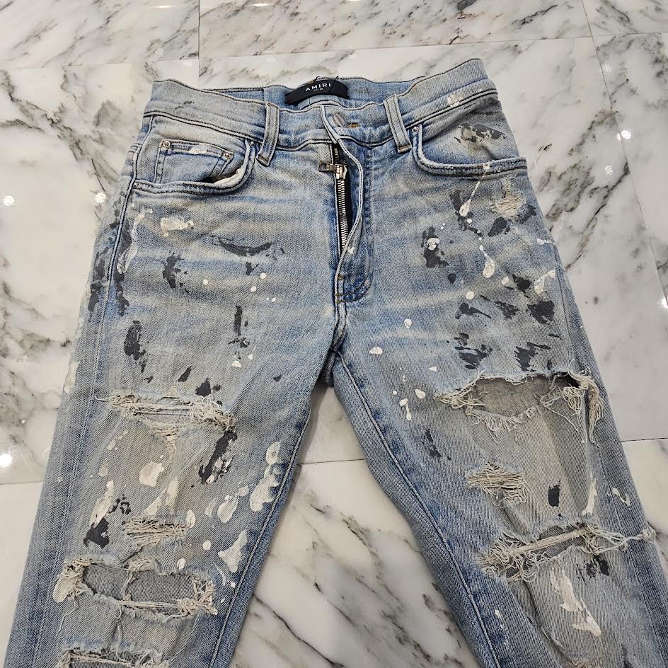 AMIRI Paint Processing Damage Skinny Jeans Size 28 アミリ ペイント