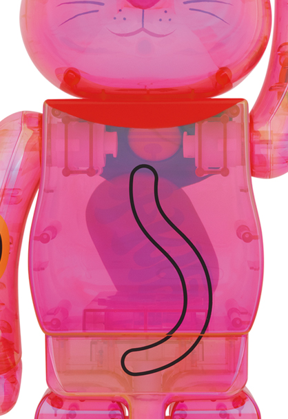 BE@RBRICK 招き猫 桃色透明メッキ 1000％ MEDICOM TOY - BE@RBRICK