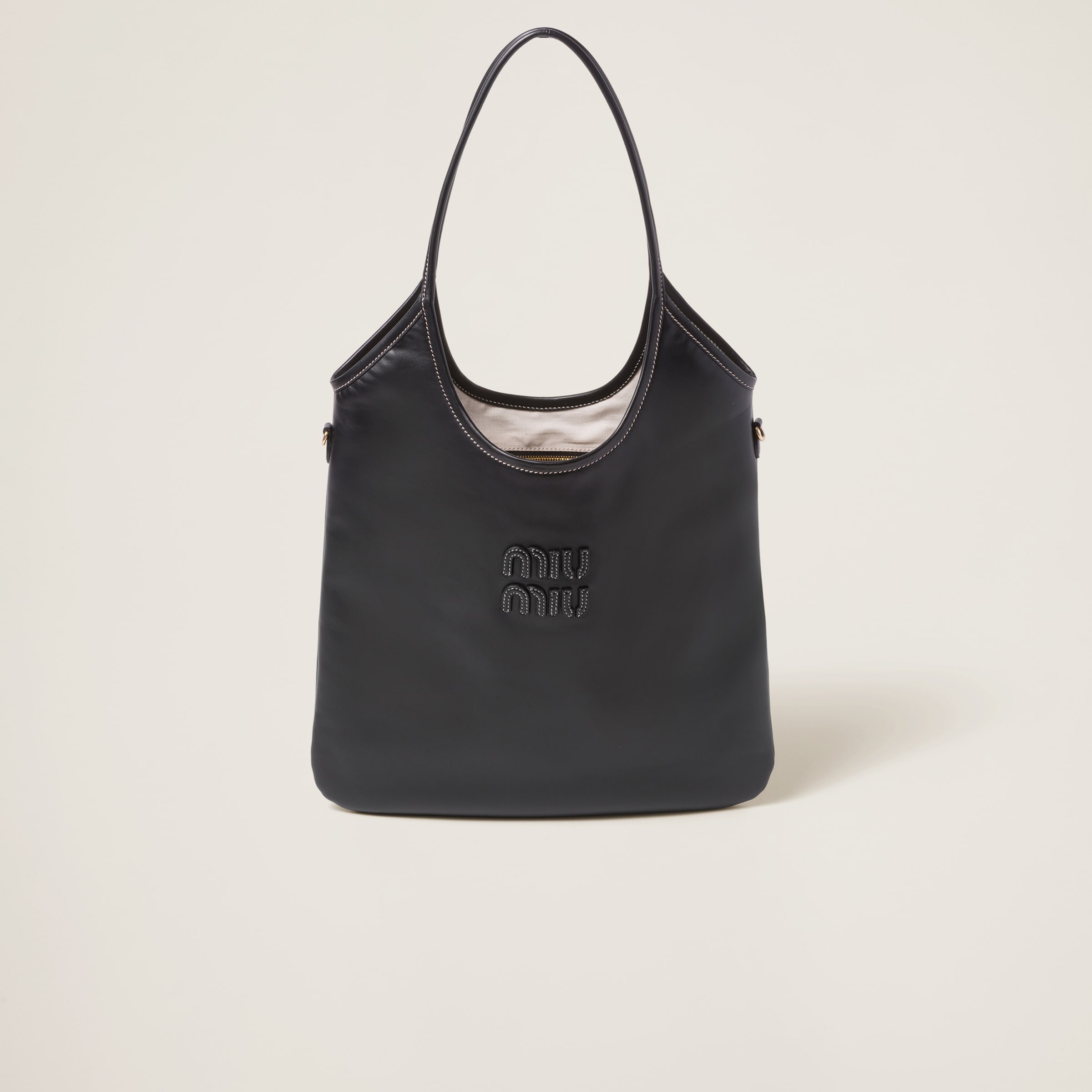 Black Aventure Mini Nappa Leather Bag | Miu Miu