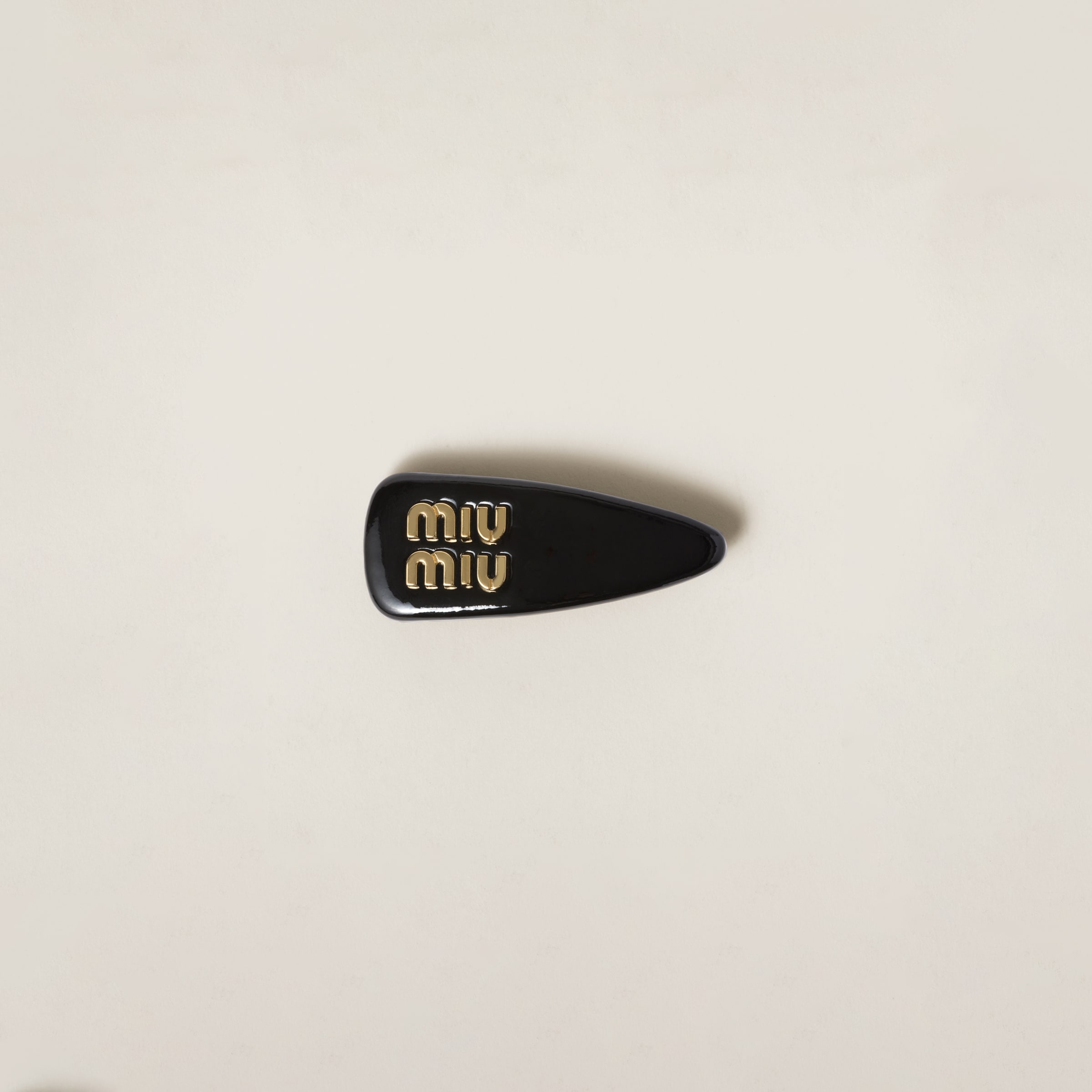 ブラック パテントレザー ヘアクリップ | Miu Miu