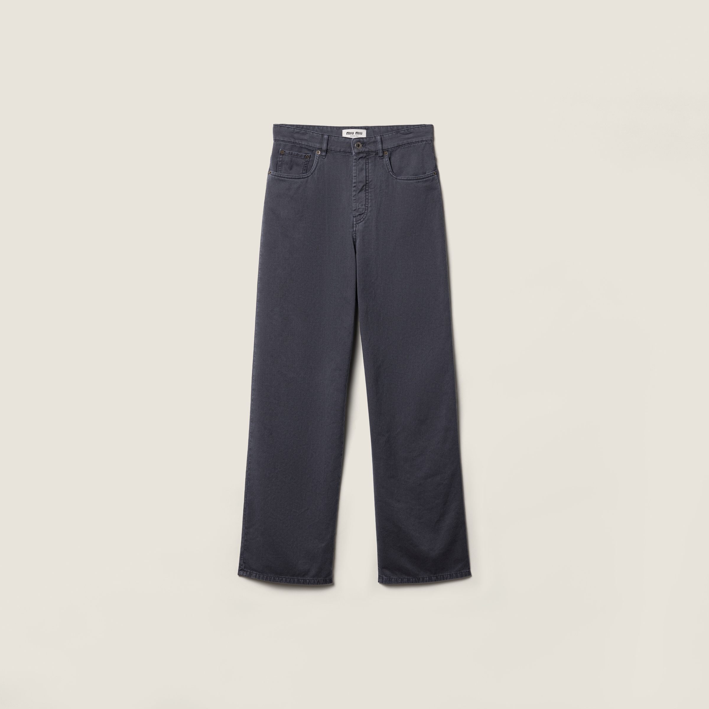 Slate Gray Superfine Wool Pants | Miu Miu