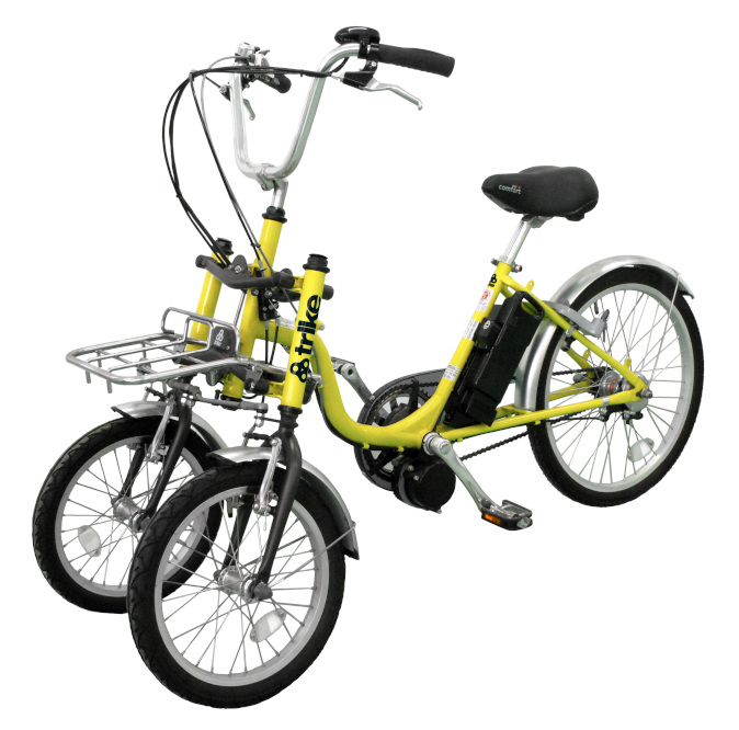 株式会社宮城化成｜パラレルリンク機構をもった前2輪の三輪自転車