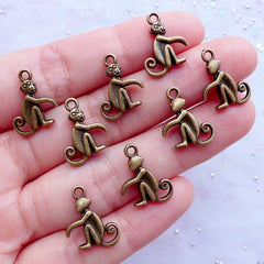Monkey Charms | Small Animal Pendant | Zoo Charm | Year of Monkey