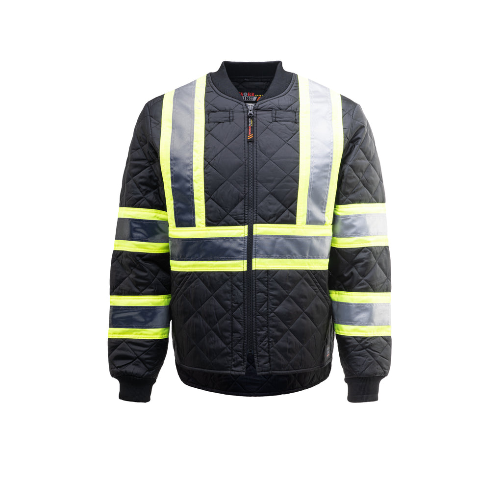 Hi-Vis Black Quilted Safety Jacket - S43211HVB