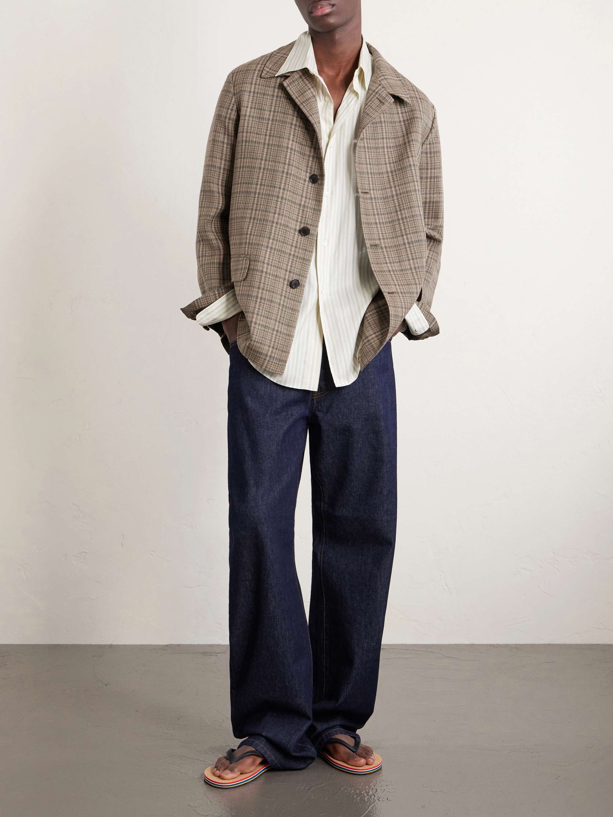 AURALEE Checked Silk and Linen-Blend Tweed Jacket for Men | MR PORTER