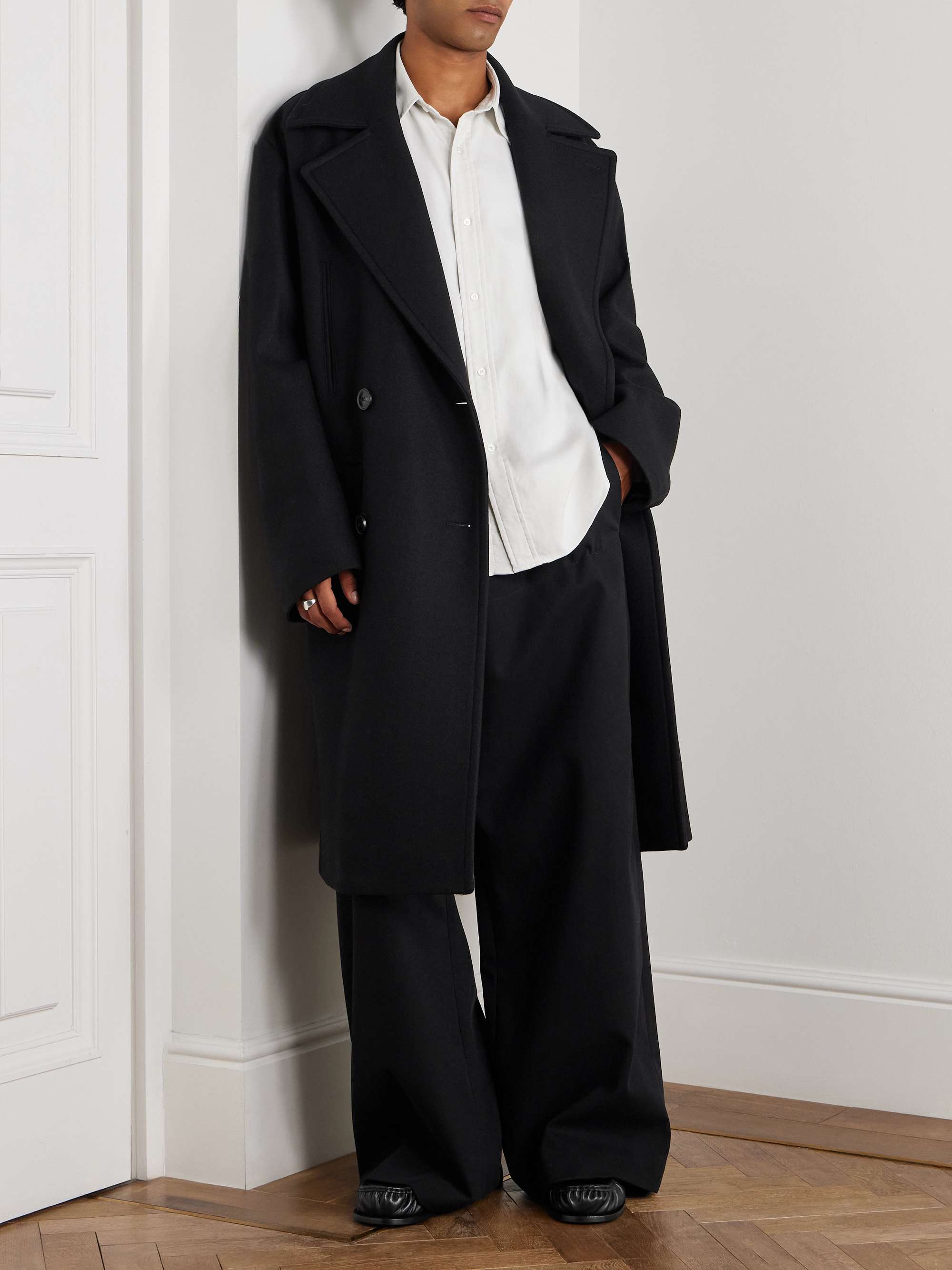 DRIES VAN NOTEN Oversized Double-Breasted Wool-Blend Twill Coat
