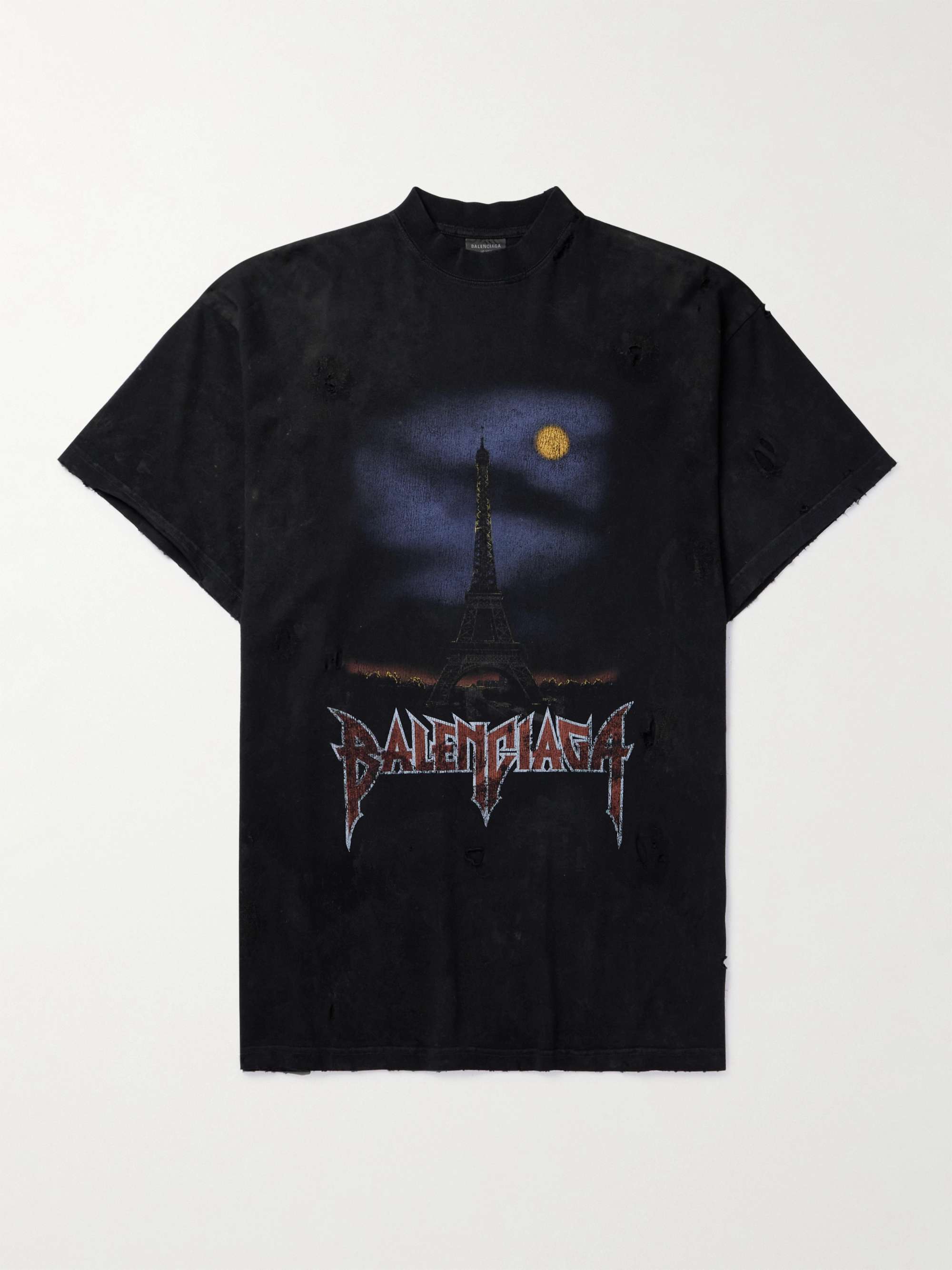 BALENCIAGA Oversized Logo-Print Cotton-Jersey T-Shirt for Men | MR