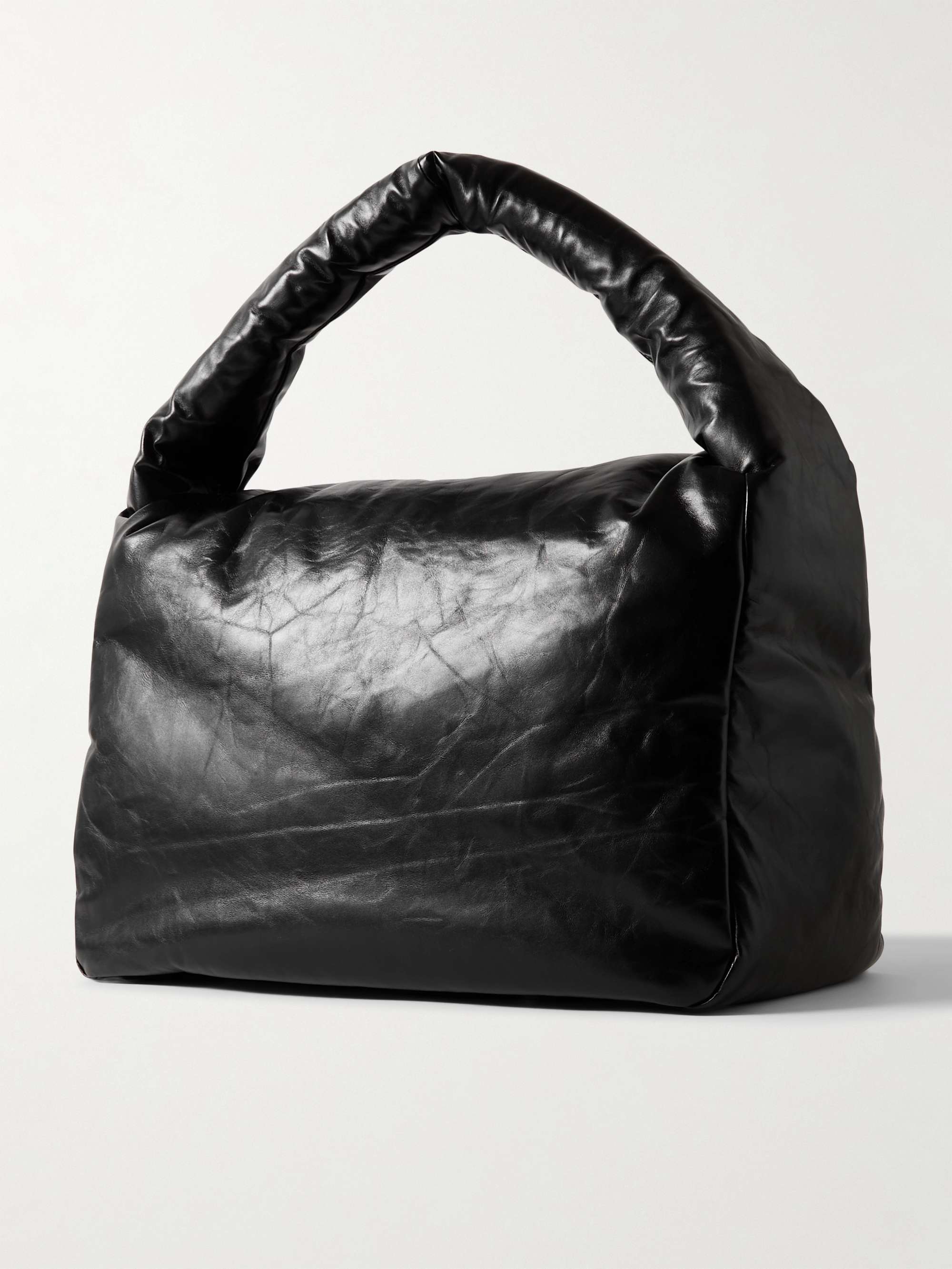 BALENCIAGA Monaco Large Logo-Embellished Padded Crinkled-Leather