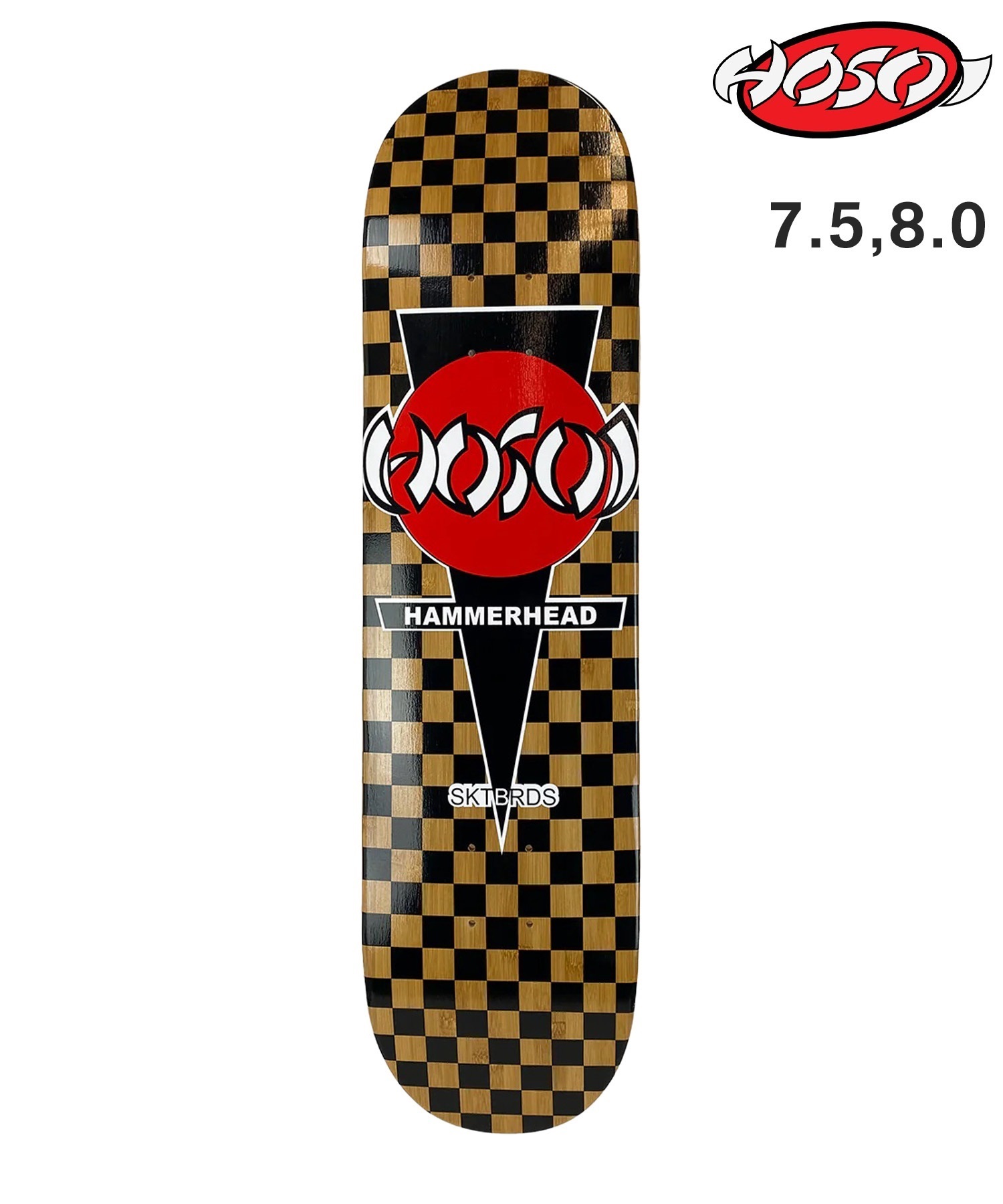 HOSOI スケートボード デッキ 7.75,8.0inch CHECKERED ムラサキ