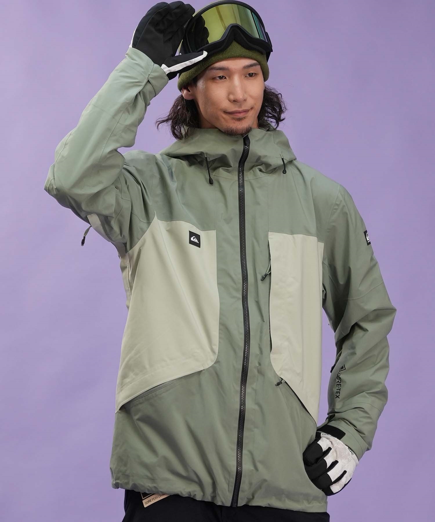 QUIKSILVER カモフラージュ スノーボードジャケット上下 Mサイズ