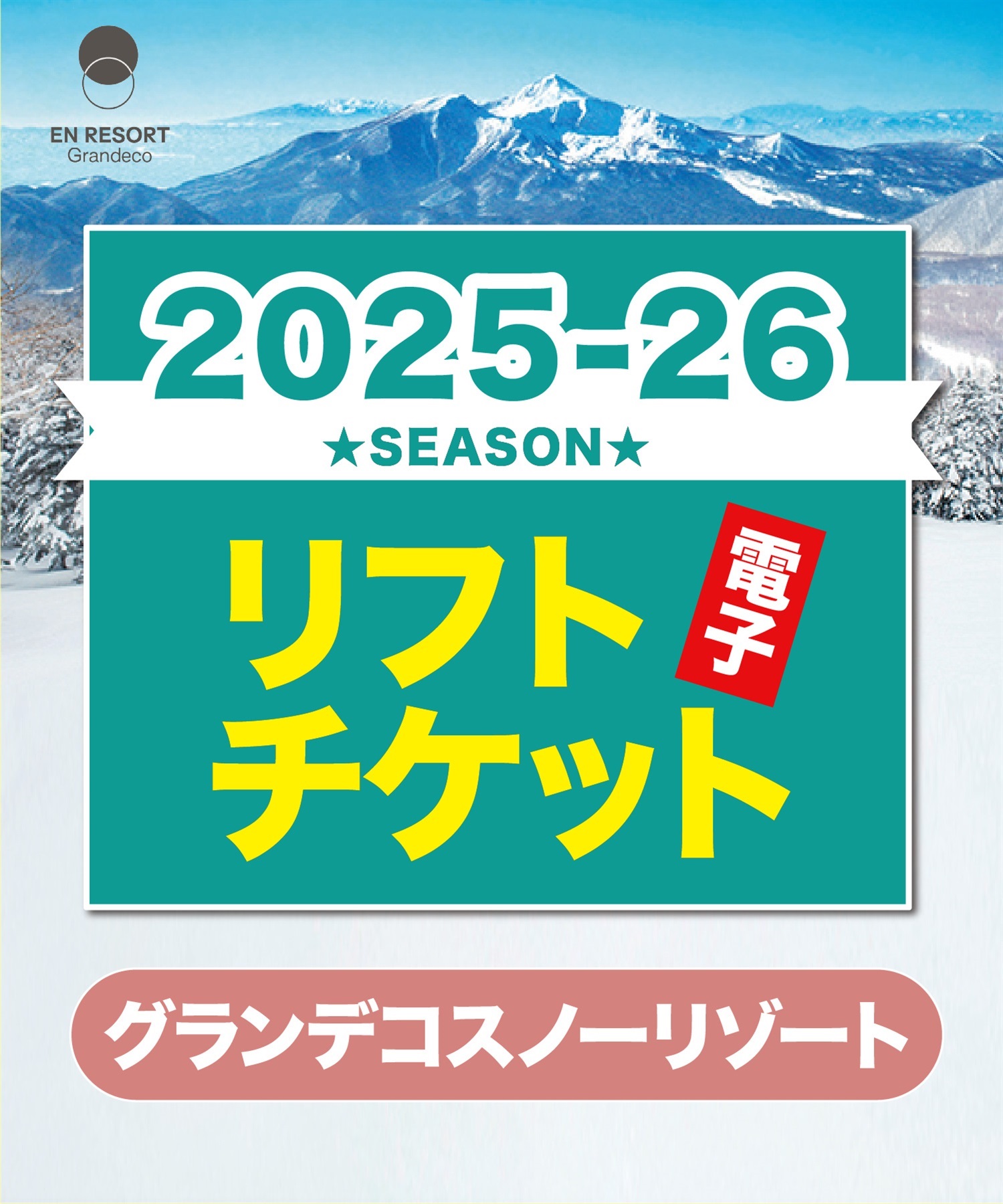 25-26リフト1日券 グランデコスノーリゾート 1日リフト電子チケット
