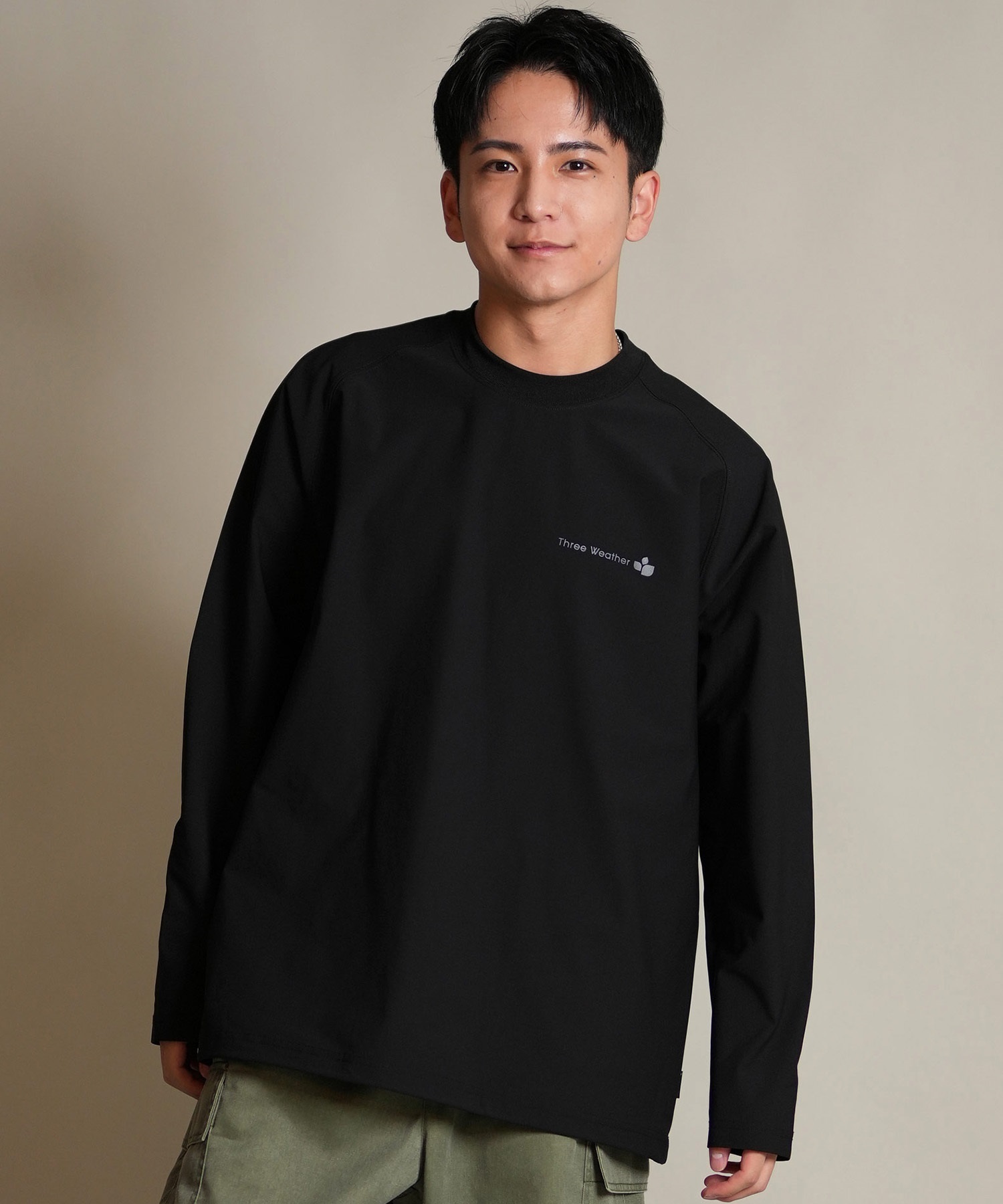 THREE WEATHER スリーウェザー 長袖 Tシャツ ロンT メンズ ロゴ バック
