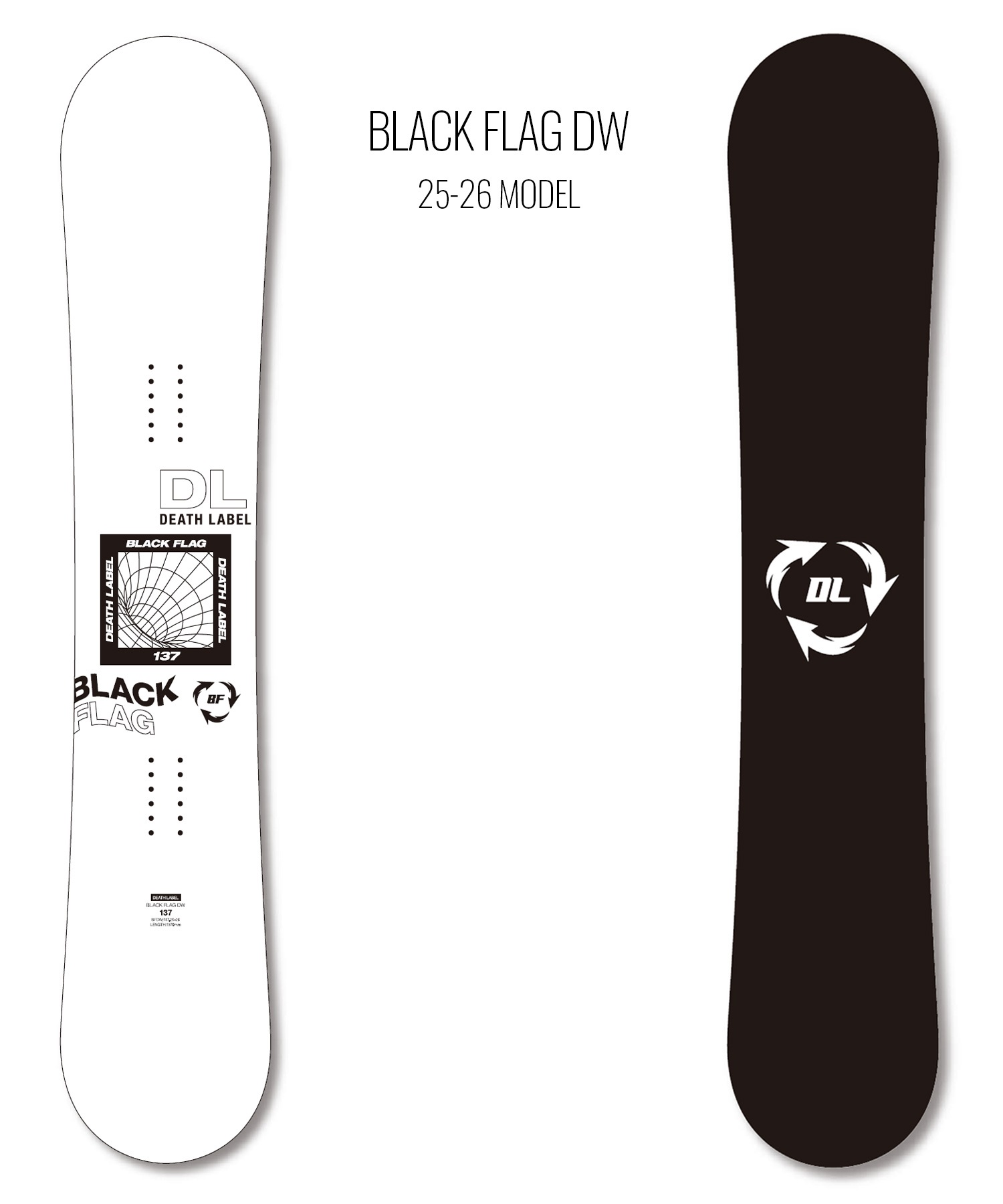 DEATH LABEL スノーボードBLACK FLAG DW151 ケース付き DEATH LABEL