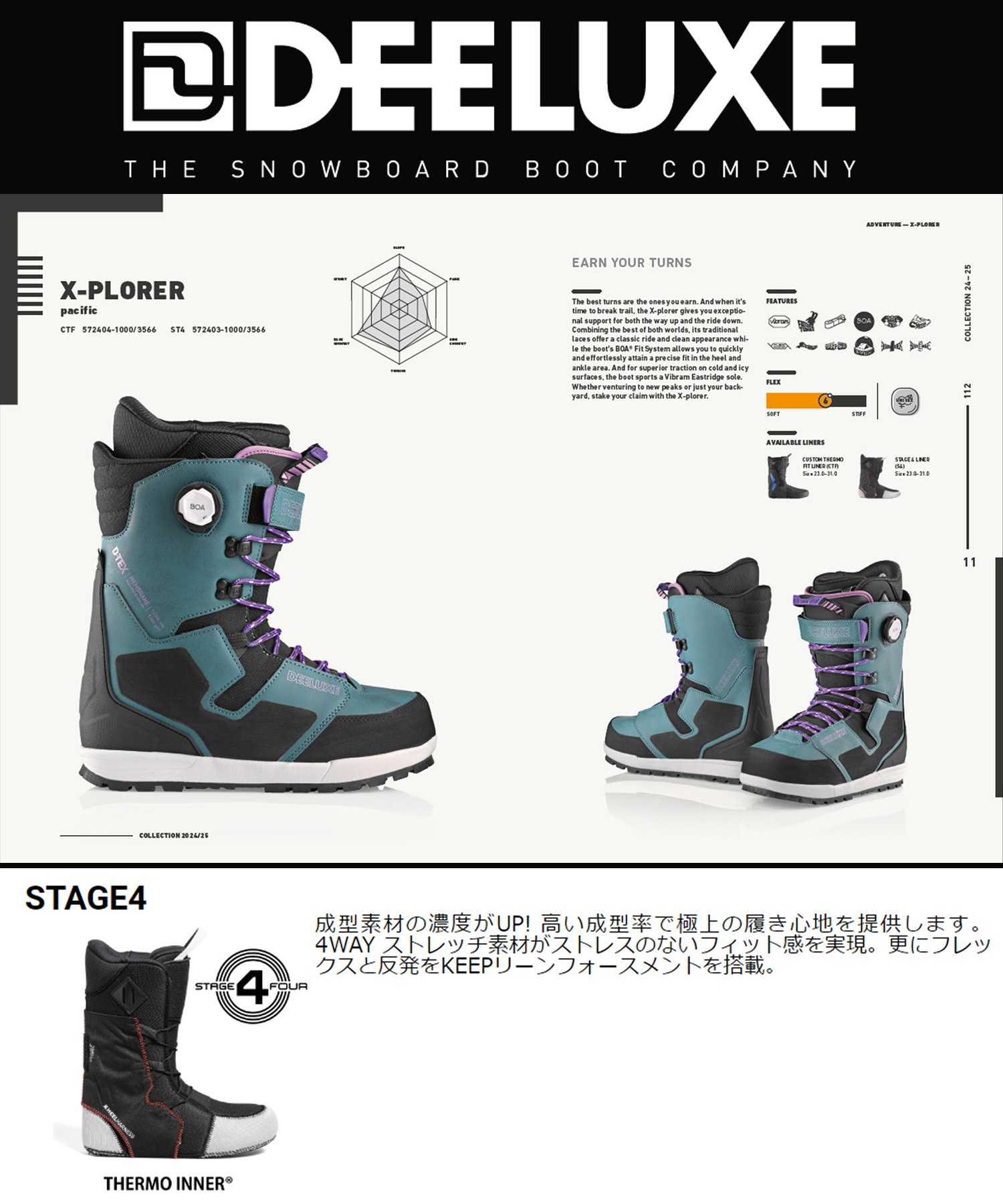 DEELUXE ディーラック STAGE4 X-PLORER スノーボード ブーツ ユニ