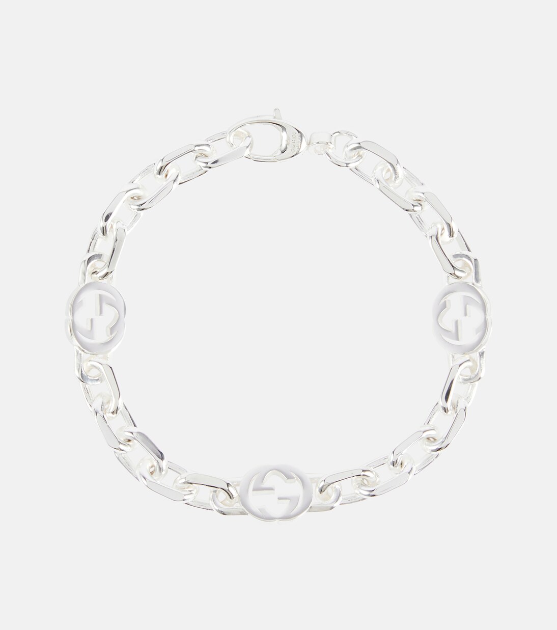 Interlocking G sterling silver bracelet in silver - Gucci | Mytheresa