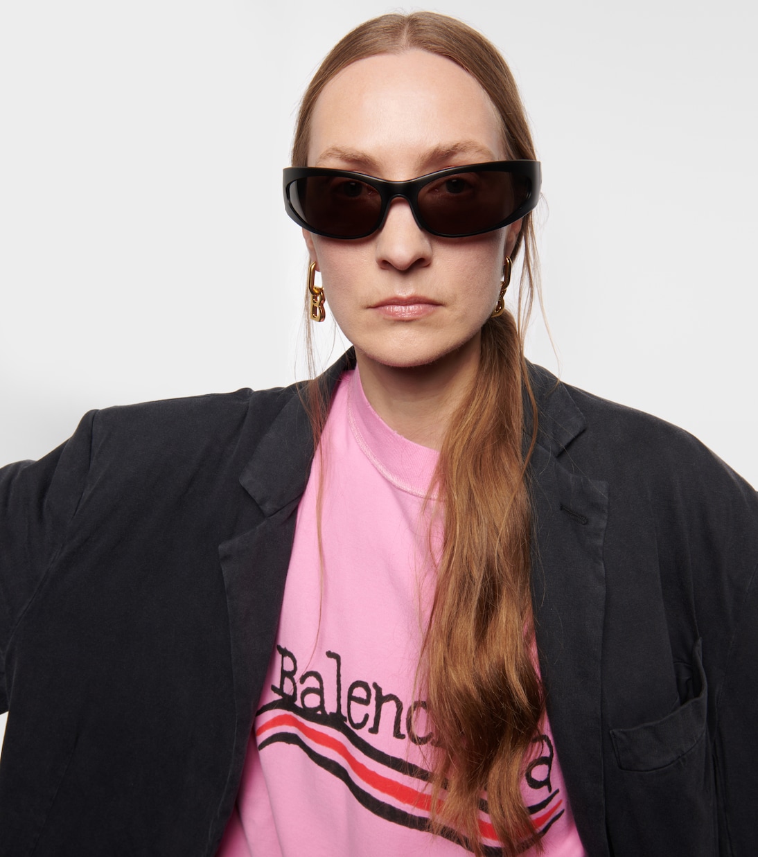 Reverse Xpander oval sunglasses in black - Balenciaga | Mytheresa