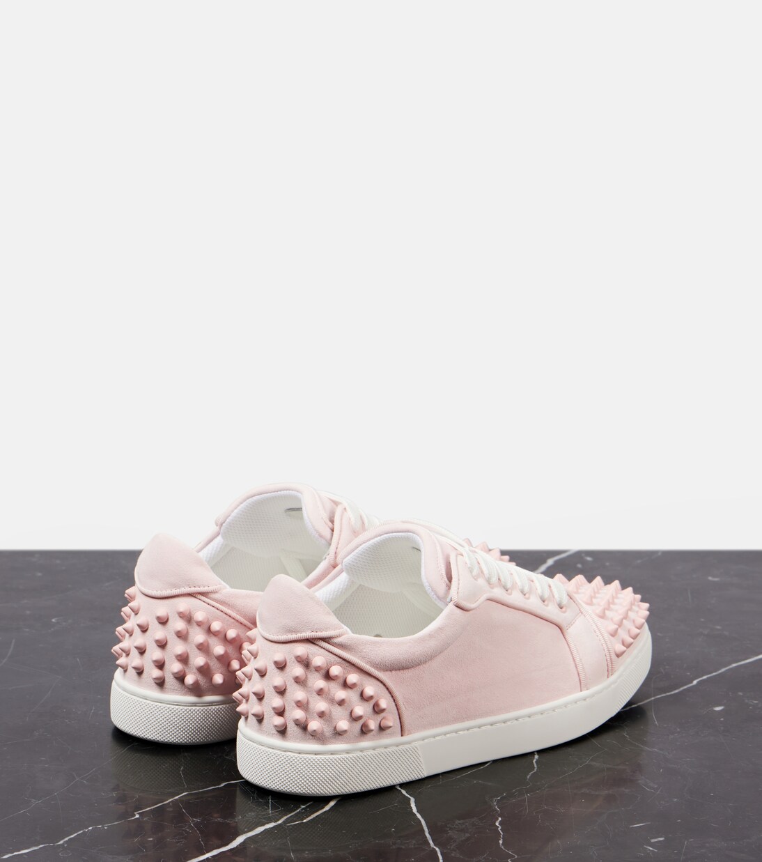 Vieira 2 studded leather sneakers in pink - Christian Louboutin