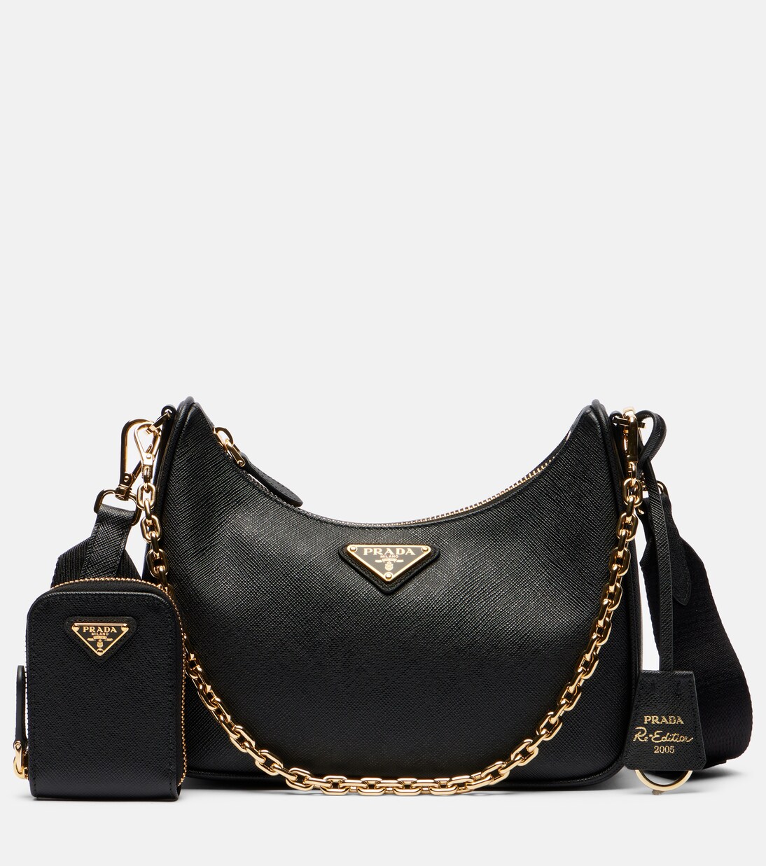 Re-Edition 2005 leather shoulder bag in black - Prada | Mytheresa