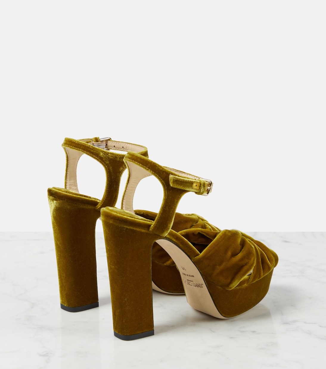Heloise 120 velvet platform sandals in yellow - Jimmy Choo | Mytheresa