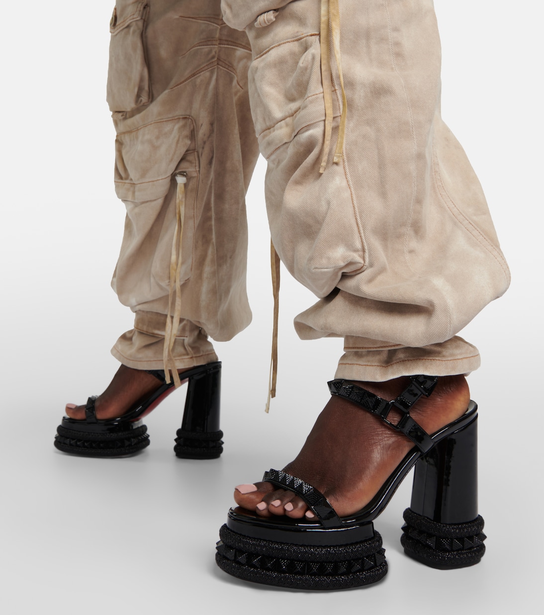 Superaclou patent leather platform sandals in black - Christian