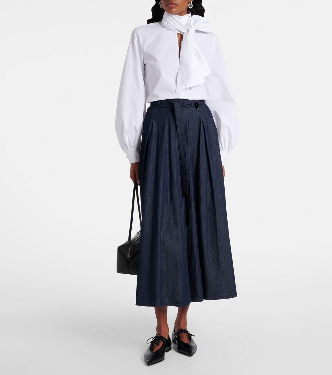 Amanda chambray maxi skirt in blue - S Max Mara | Mytheresa
