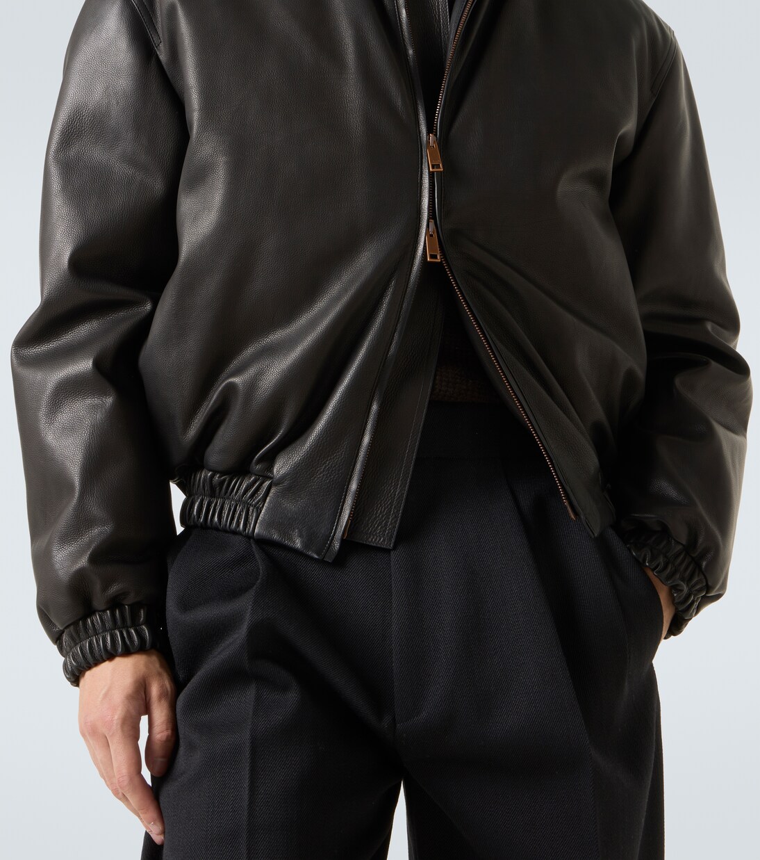 Leather bomber jacket in black - Zegna | Mytheresa