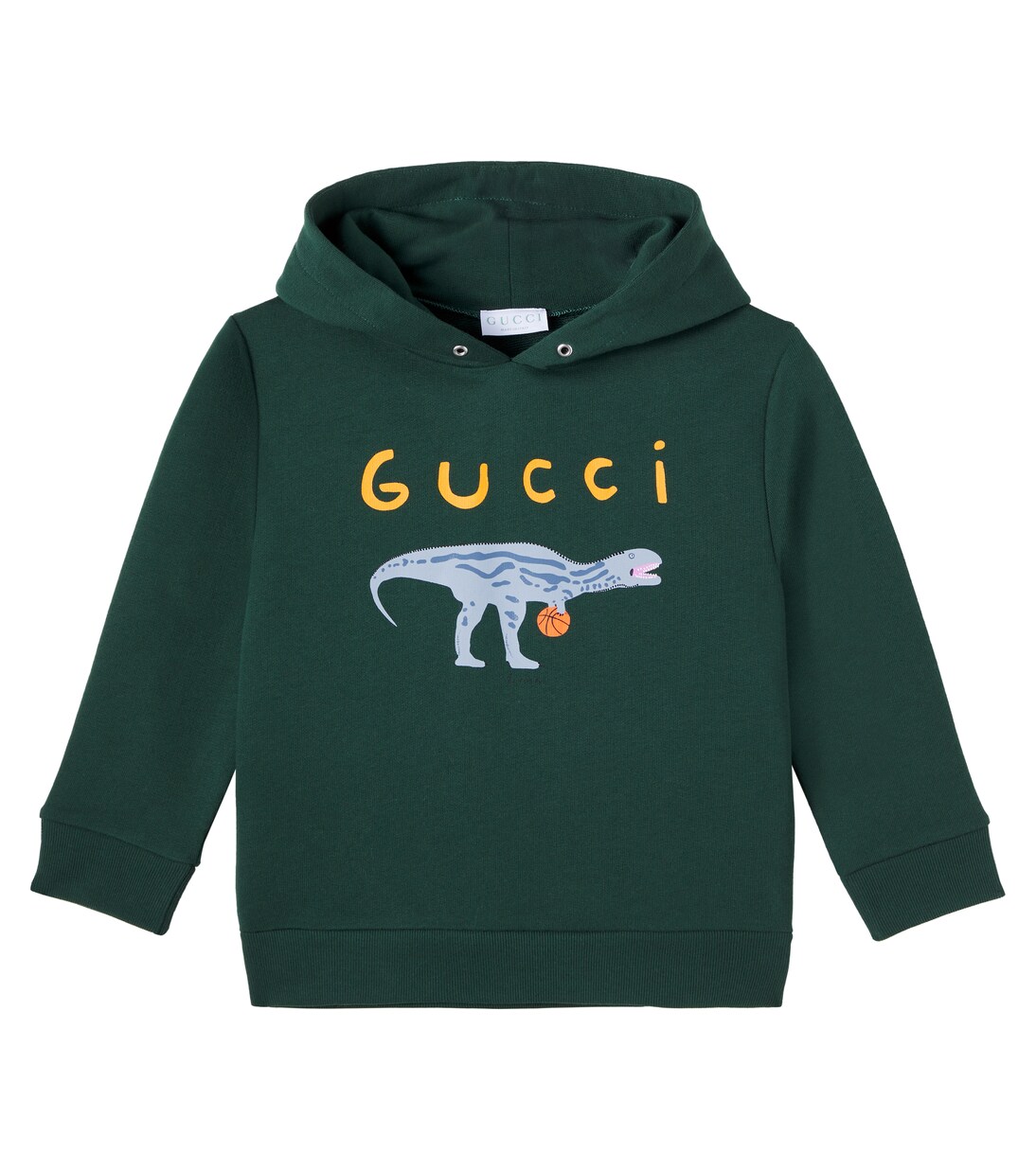 x Euan Roberts logo cotton jersey hoodie in green - Gucci Kids