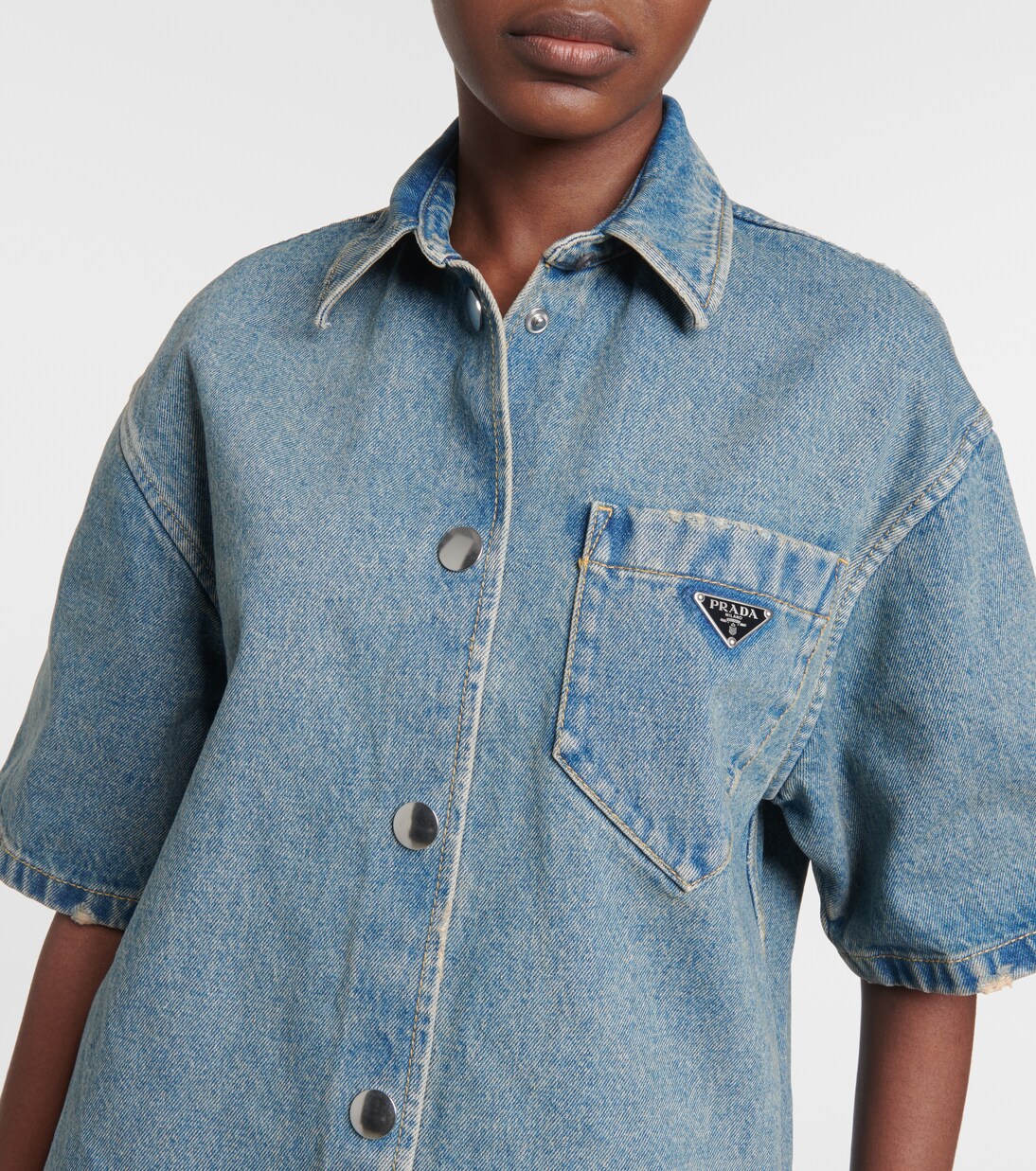 Denim shirt in blue - Prada | Mytheresa