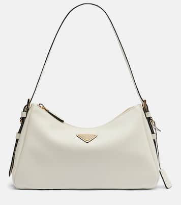 Prada Aimée Medium leather shoulder bag in white - Prada | Mytheresa