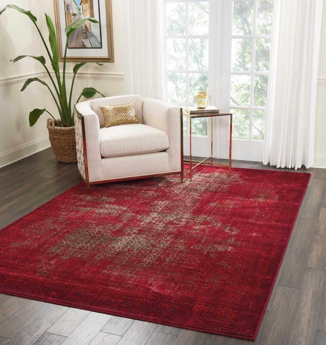 KARMA KRM01 RED AREA RUG