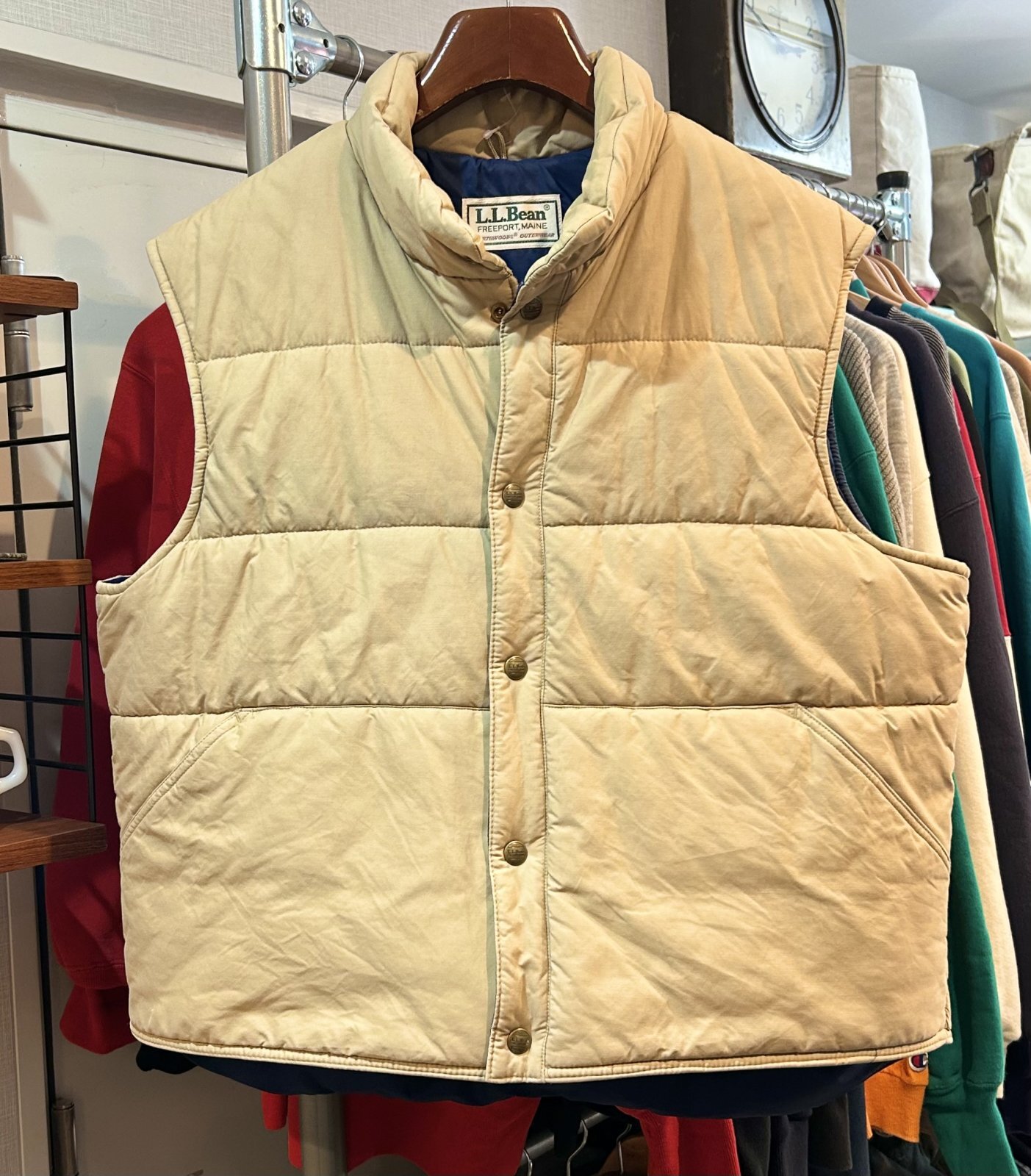 80's〜【ビンテージ】【LLビーン】【L.L.bean】ベージュ【ダウン