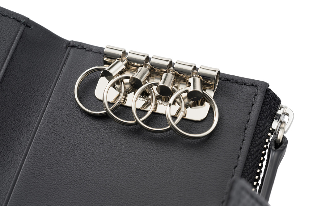 ノイインテレッセ×HRC】小銭入れ付きキーケース□BR -Black＆Red-