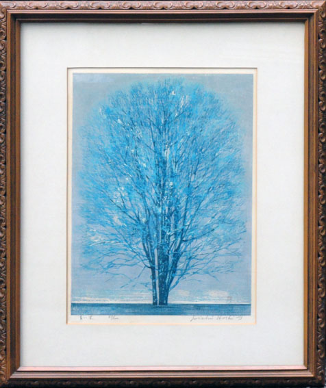 星襄一版画額 「青い木」 / | Natsume Books