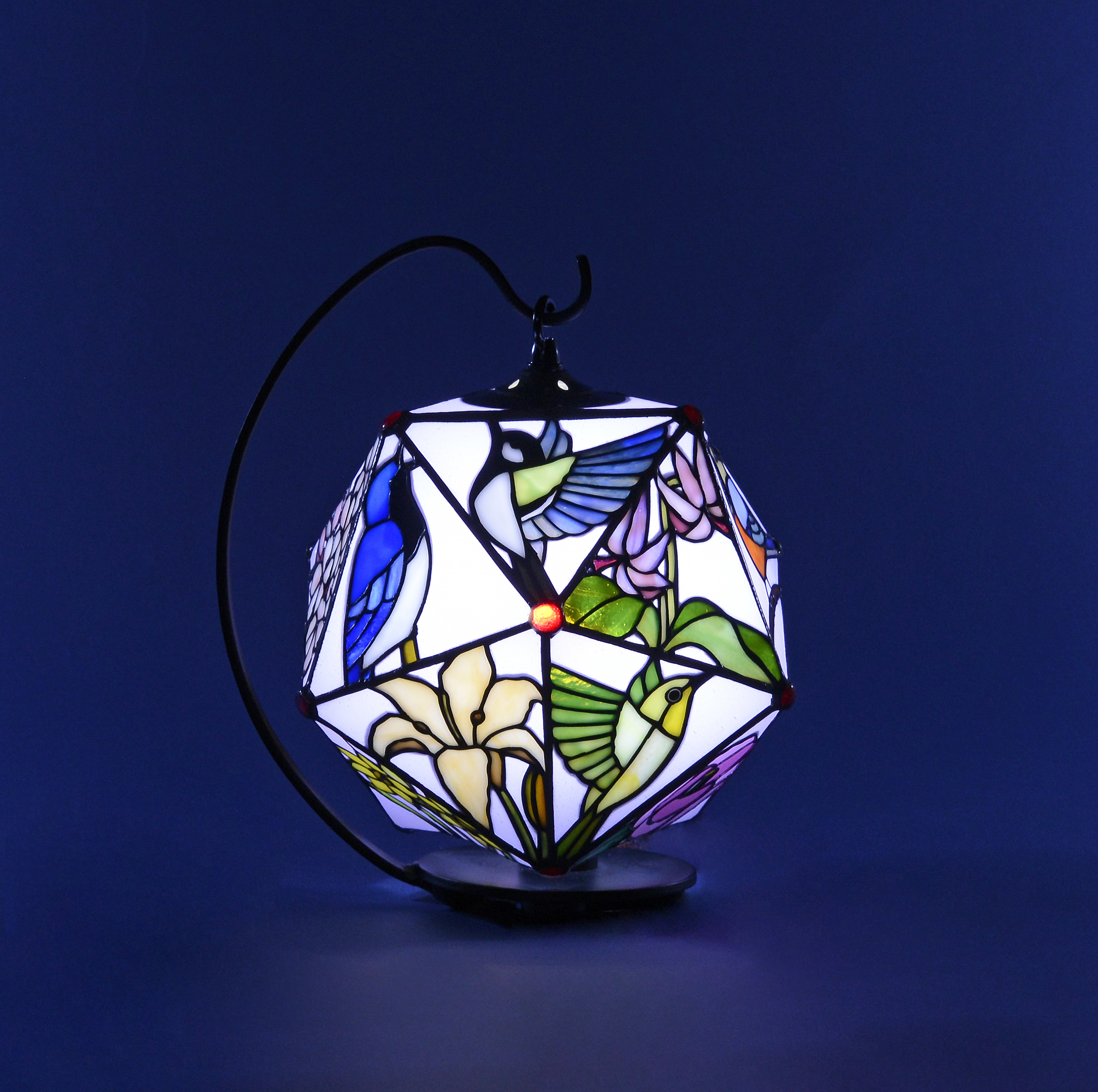 花と鳥のランプ－ステンドグラス花鳥輪舞