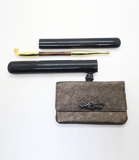 煙管入れ 差根付 女持 煙管 帯飾り 帯差し 小物 骨董 アンティーク