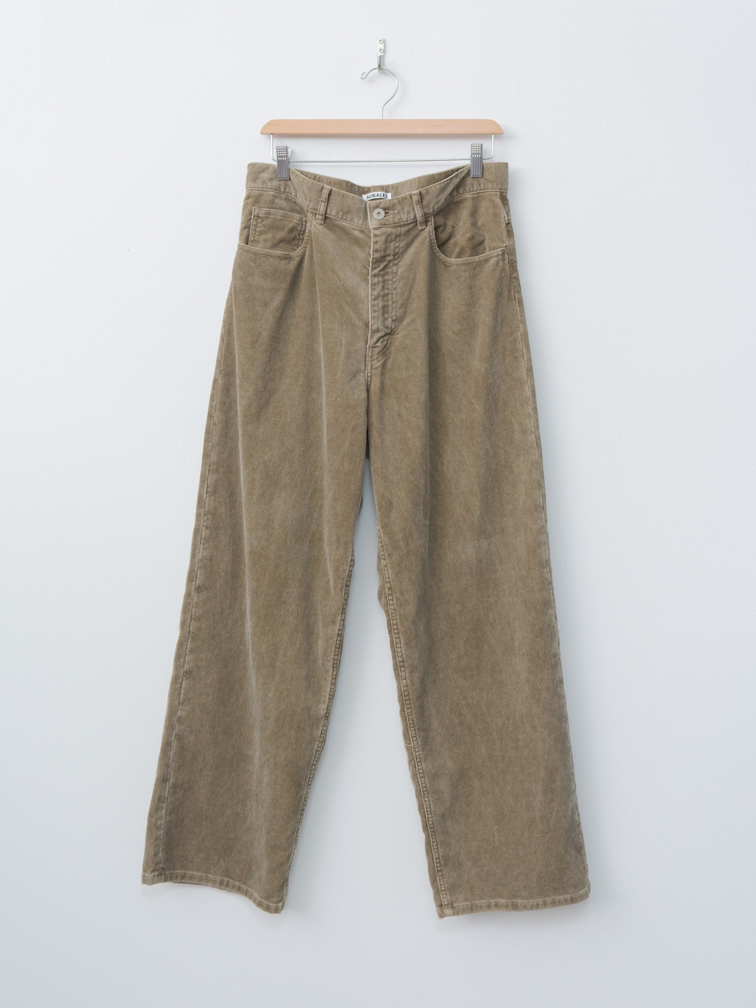 Namu Shop - Auralee Pigment Dye Finx Corduroy Wide 5P Pants