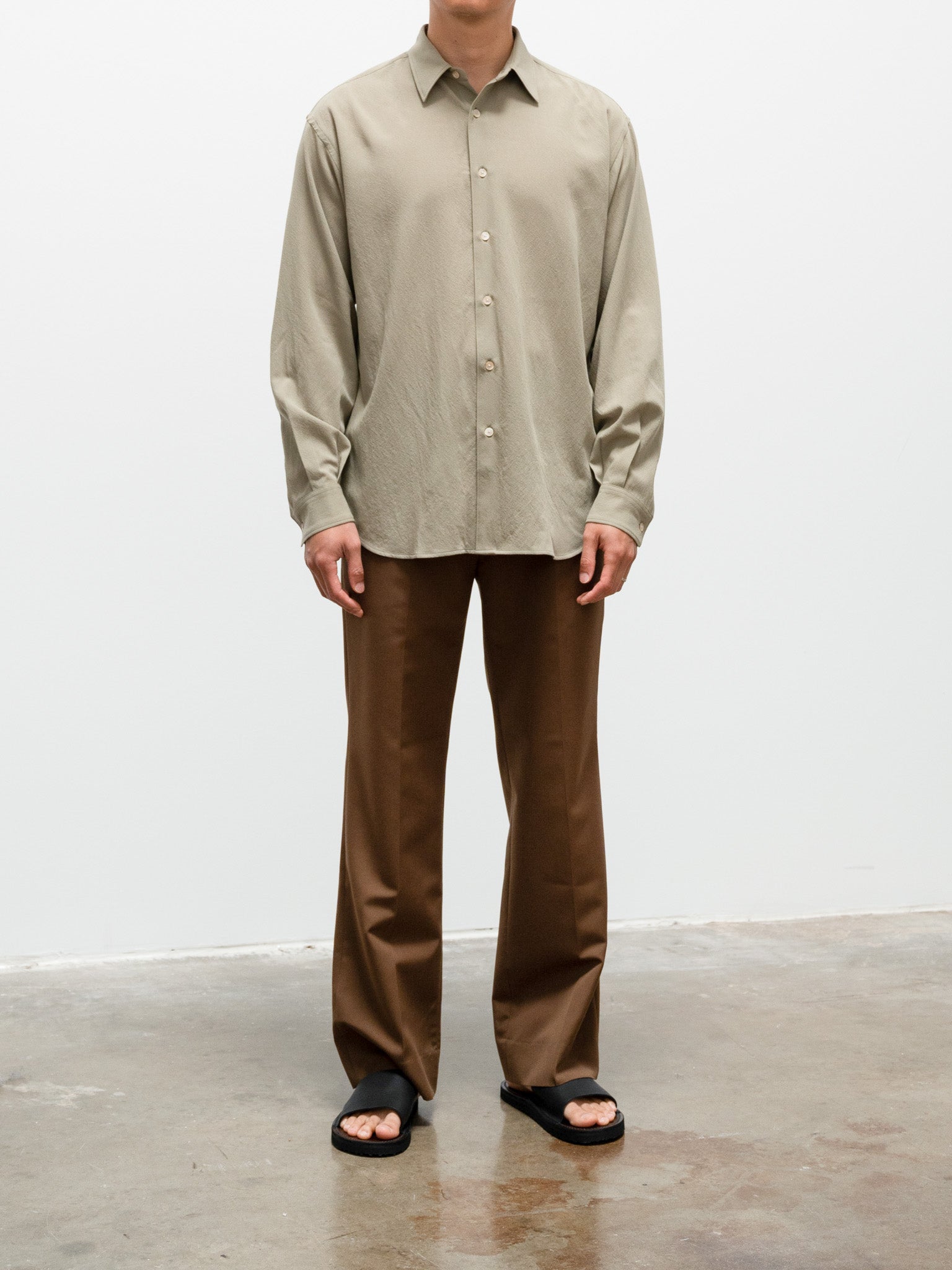 23ss Hard Twist Wool Viyella Slacks 4