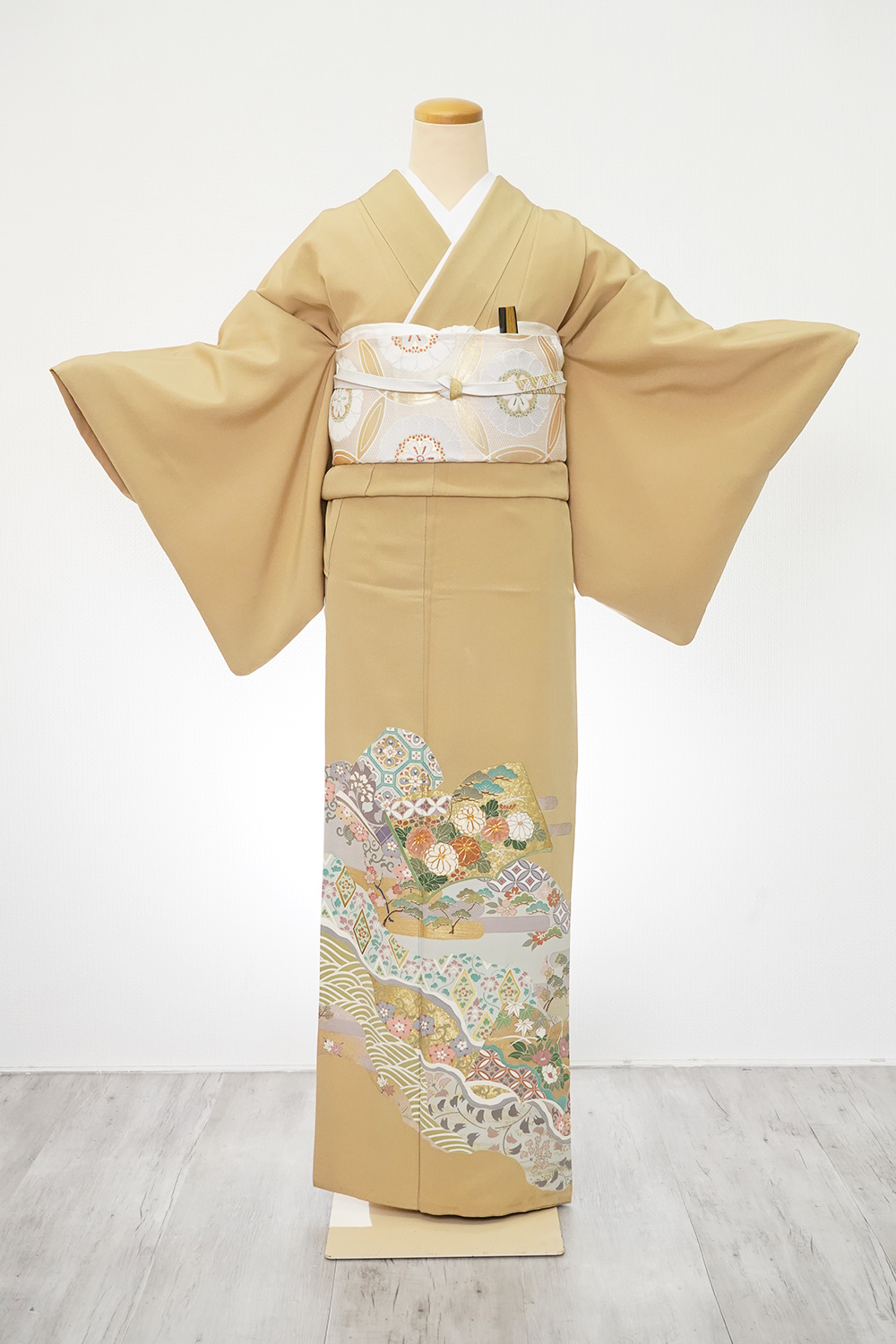 ナナイロキモノWEBショップ / 色留袖フルセット｜黄色からし色吉祥模様