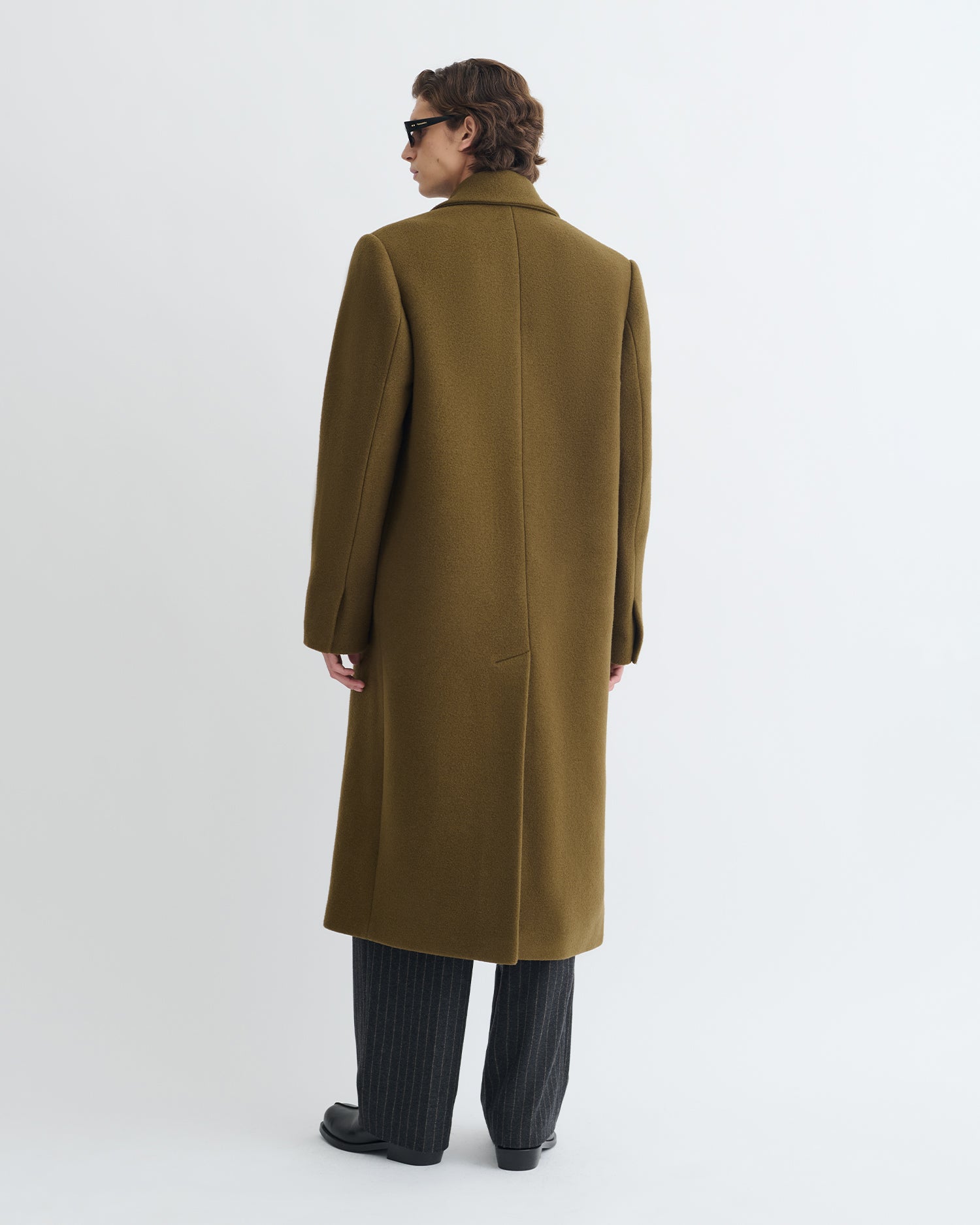 Zenin - Double-Breasted Felted Wool Coat - Wood – Nanushka