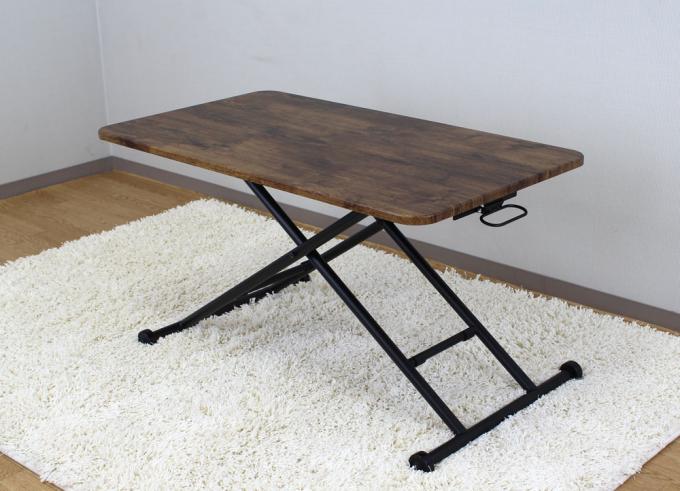 レトロなリフティング昇降テーブル：ガス圧で無段階高さ調整可能タイプ