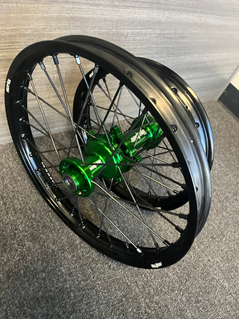 1998-2024 Kawasaki KX85 / KX112 Wheel Set Green/Black/Black